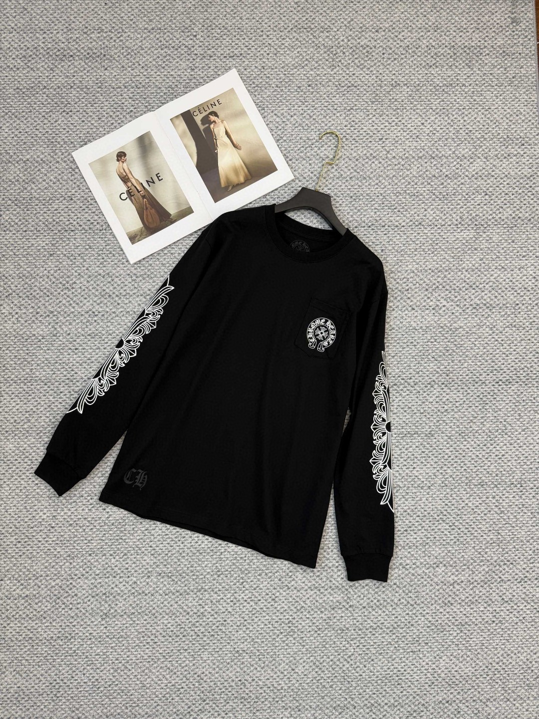 Chrome Hearts 克罗心 克罗心鸾花长袖T恤 打底衫 女款 白色 黑色 A5