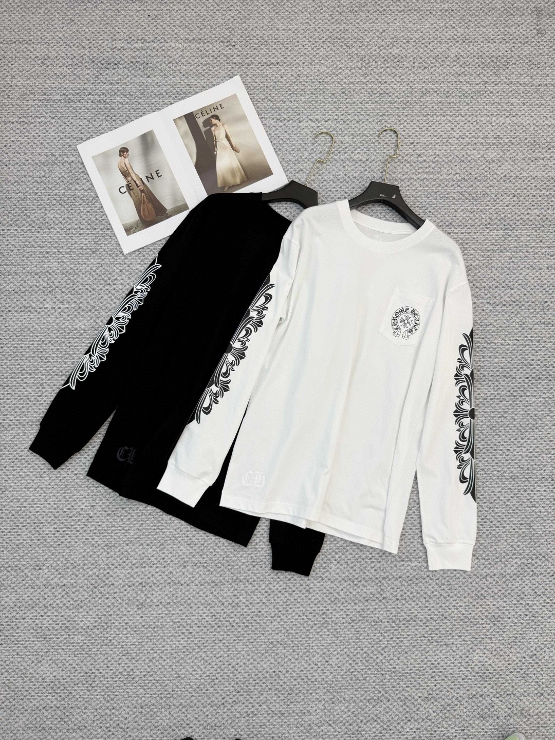 Chrome Hearts 克罗心 克罗心鸾花长袖T恤 打底衫 女款 白色 黑色 A5