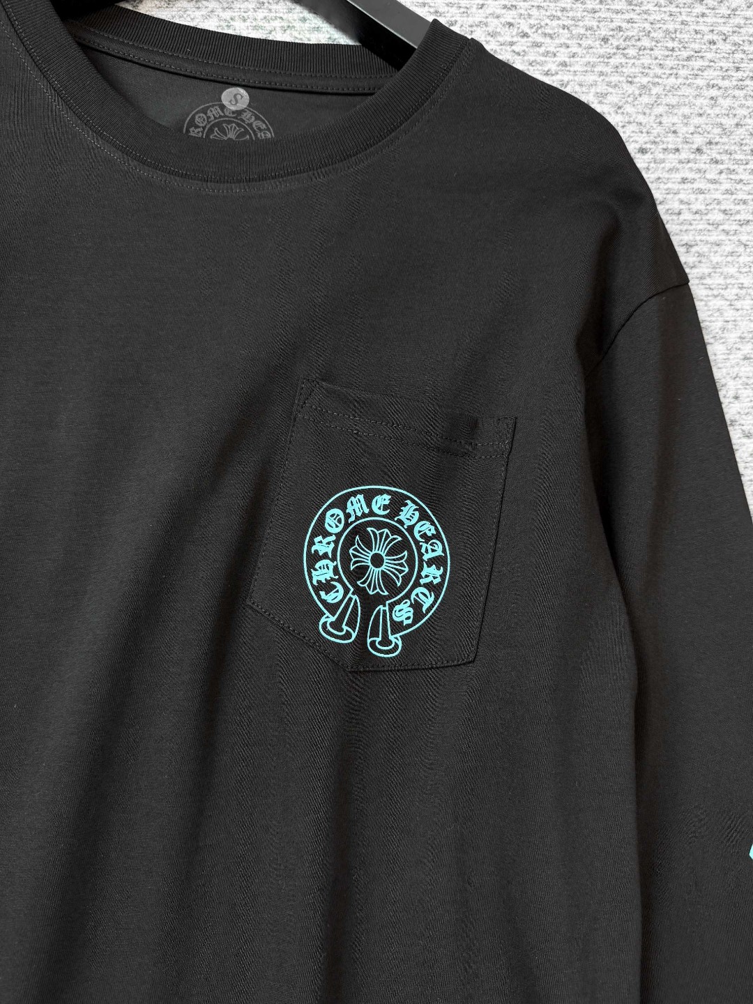 Chrome Hearts 克罗心 蓝色马蹄印花长袖T恤 打底衫 女款 黑色 A5