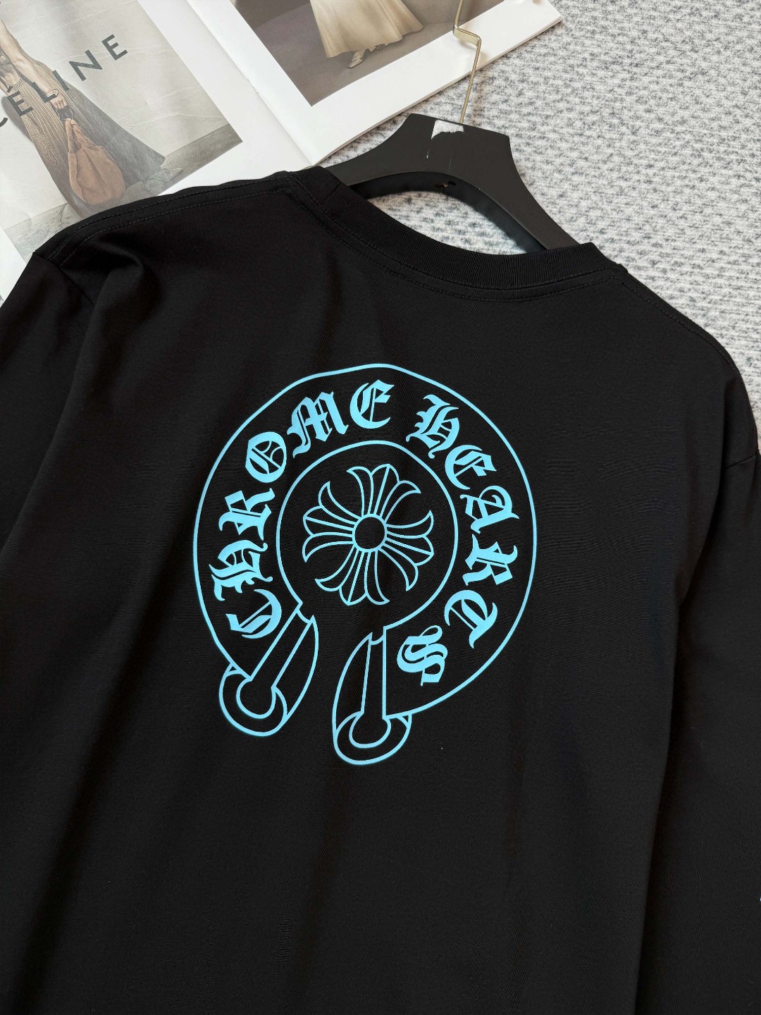 Chrome Hearts 克罗心 蓝色马蹄印花长袖T恤 打底衫 女款 黑色 A5