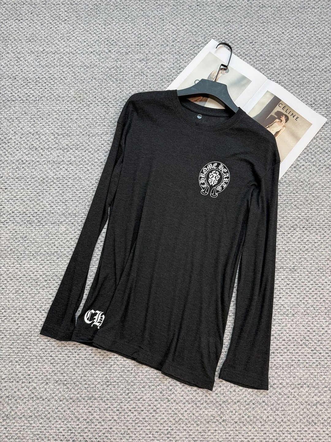 Chrome Hearts 克罗心 国旗长袖T恤 打底衫 女款 深灰色 A5