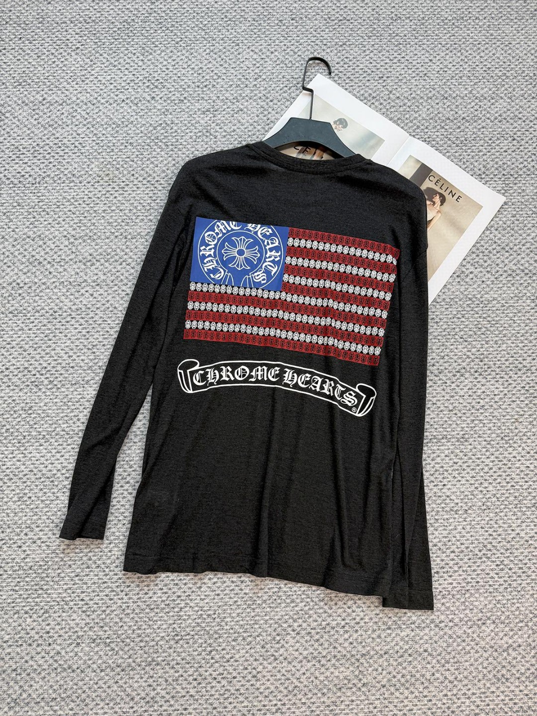 Chrome Hearts 克罗心 国旗长袖T恤 打底衫 女款 深灰色 A5