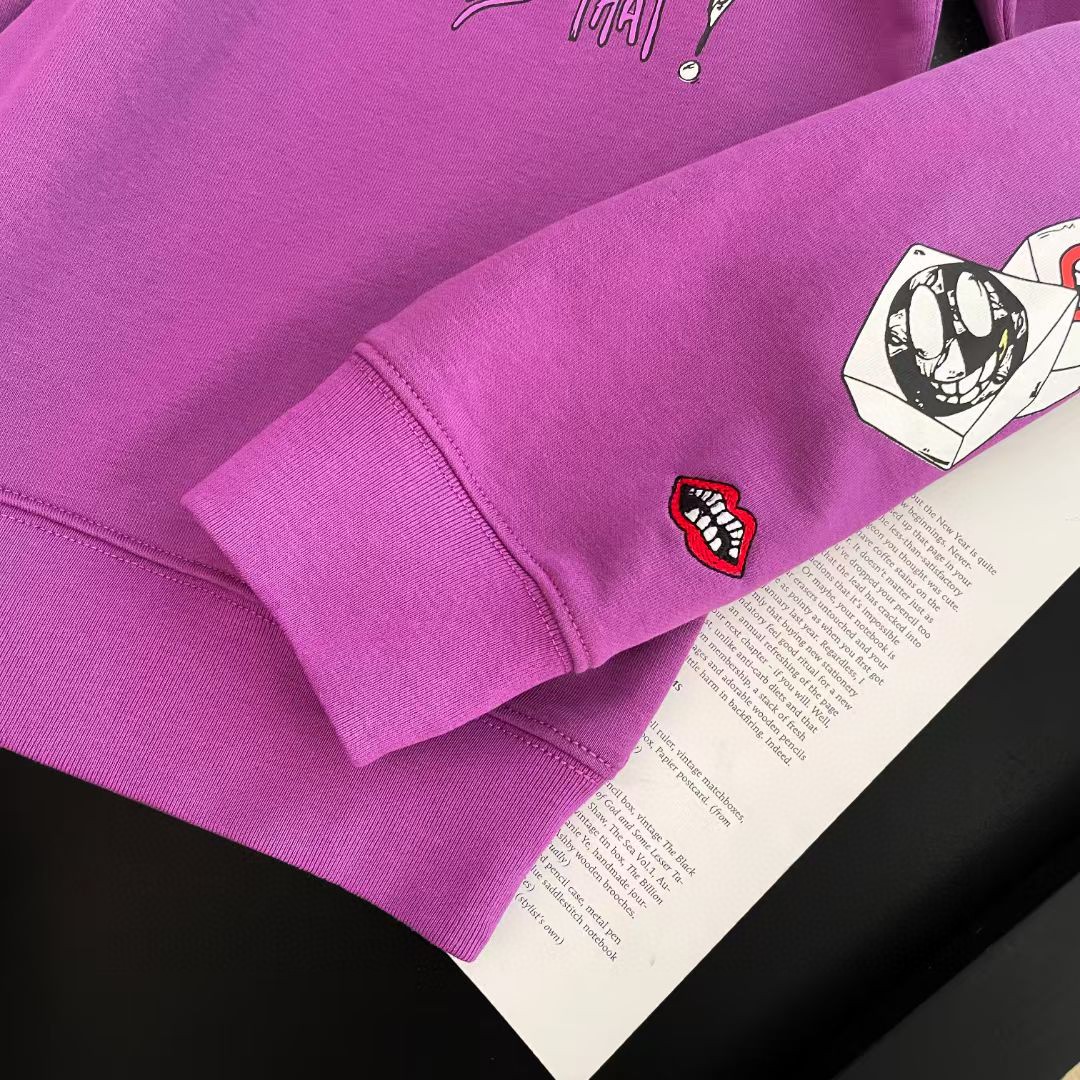 Chrome Hearts 克罗心 图案印花polo领卫衣 外套 女款 紫色 B0