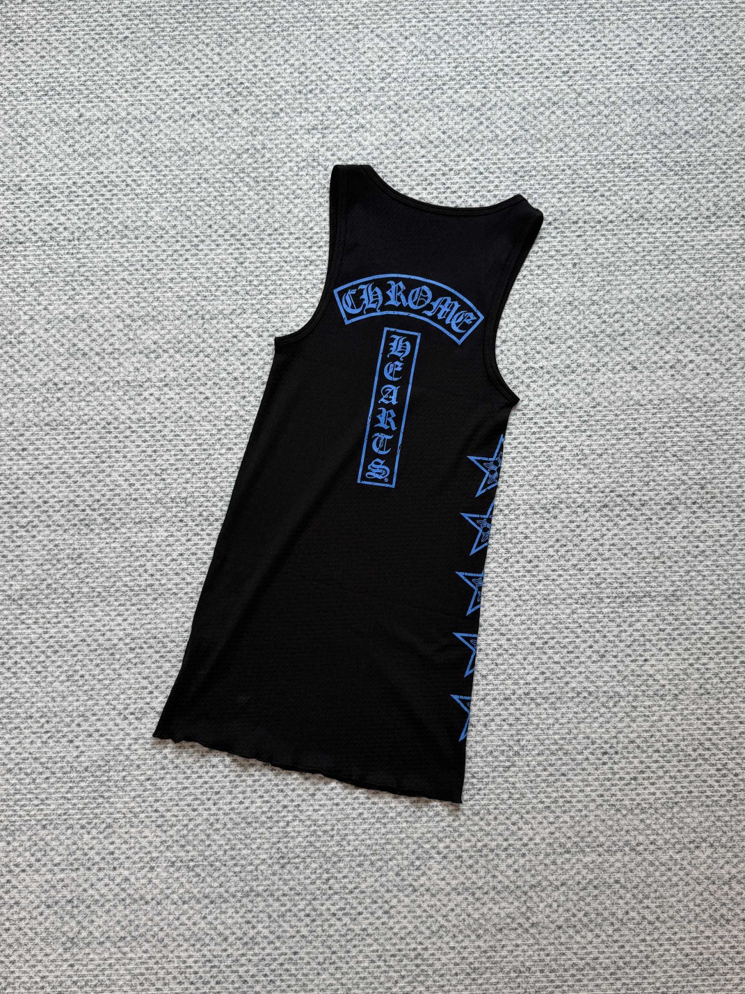 Chrome Hearts 克罗心 蓝色五角星T型梵文印花背心连衣裙 女款 黑色 A2