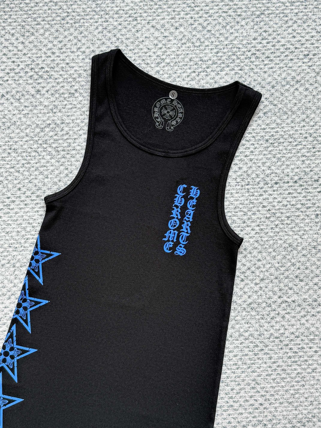 Chrome Hearts 克罗心 蓝色五角星T型梵文印花背心连衣裙 女款 黑色 A2