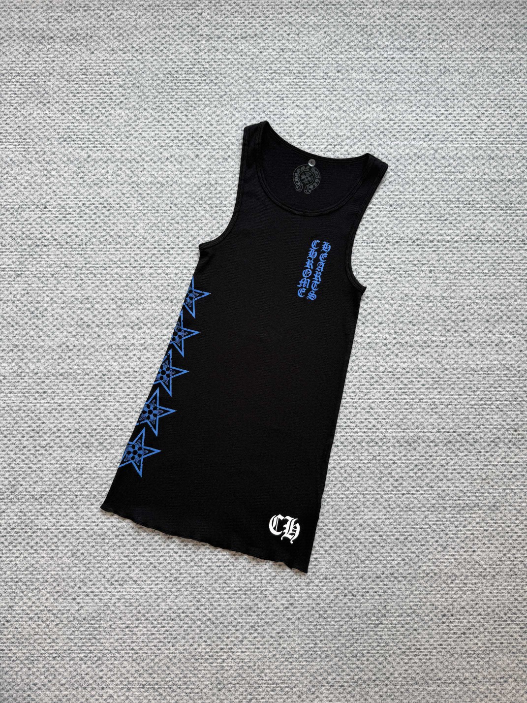 Chrome Hearts 克罗心 蓝色五角星T型梵文印花背心连衣裙 女款 黑色 A2