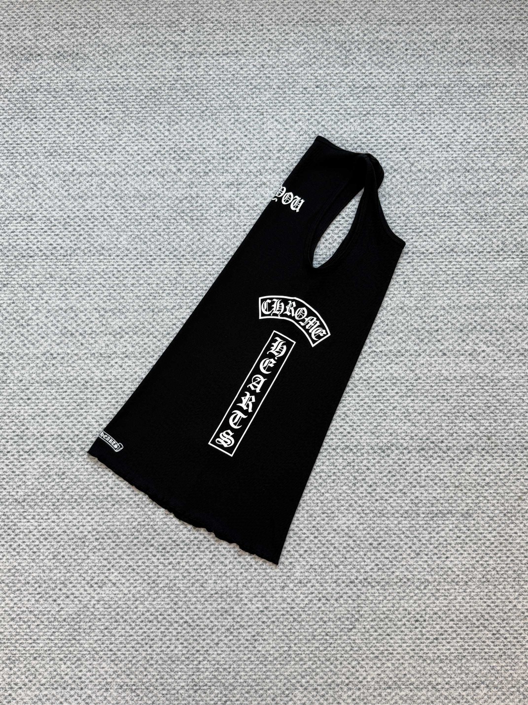 Chrome Hearts 克罗心 十字架T型梵文印花背心连衣裙 女款 黑色 A2