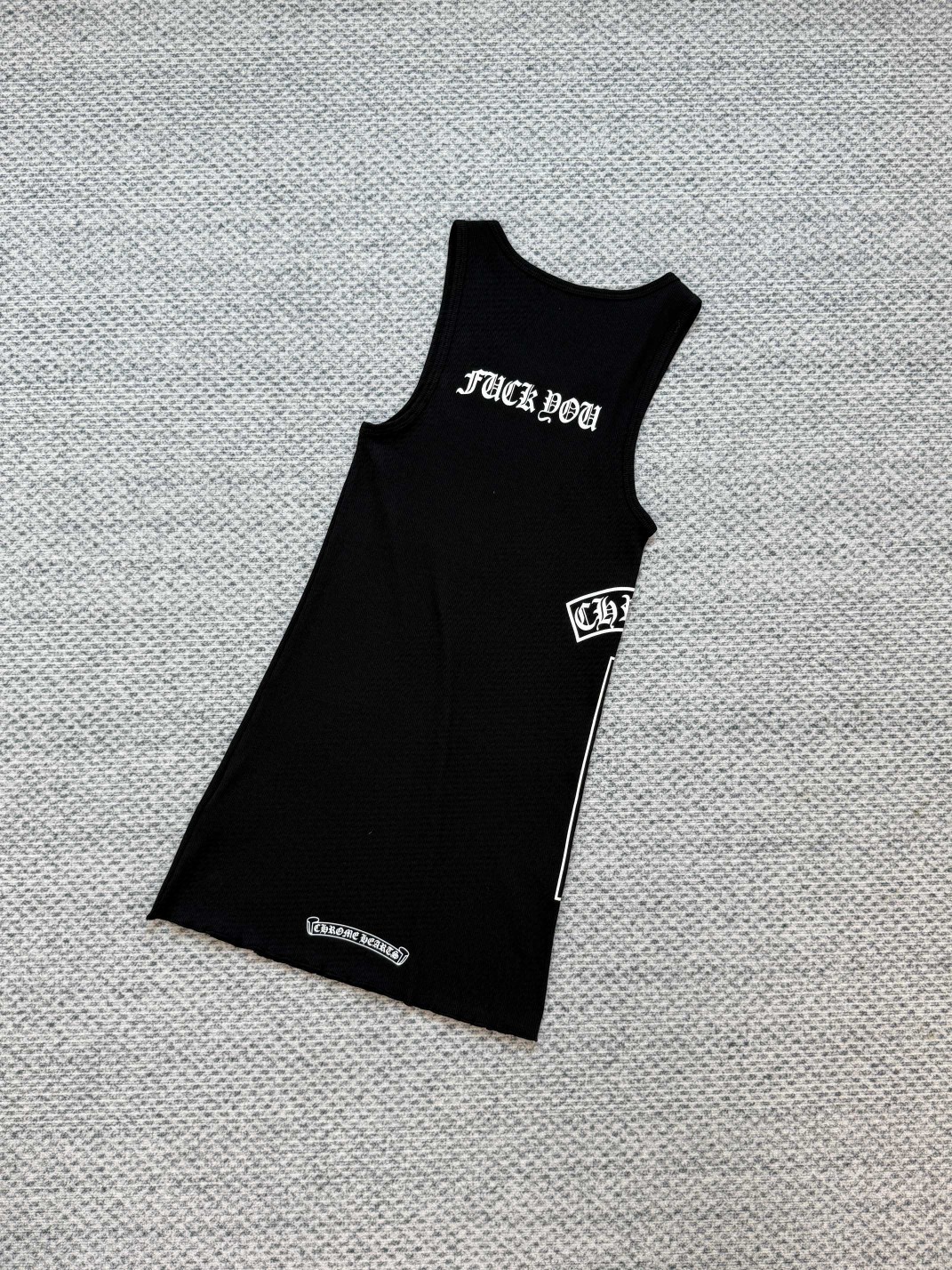 Chrome Hearts 克罗心 十字架T型梵文印花背心连衣裙 女款 黑色 A2