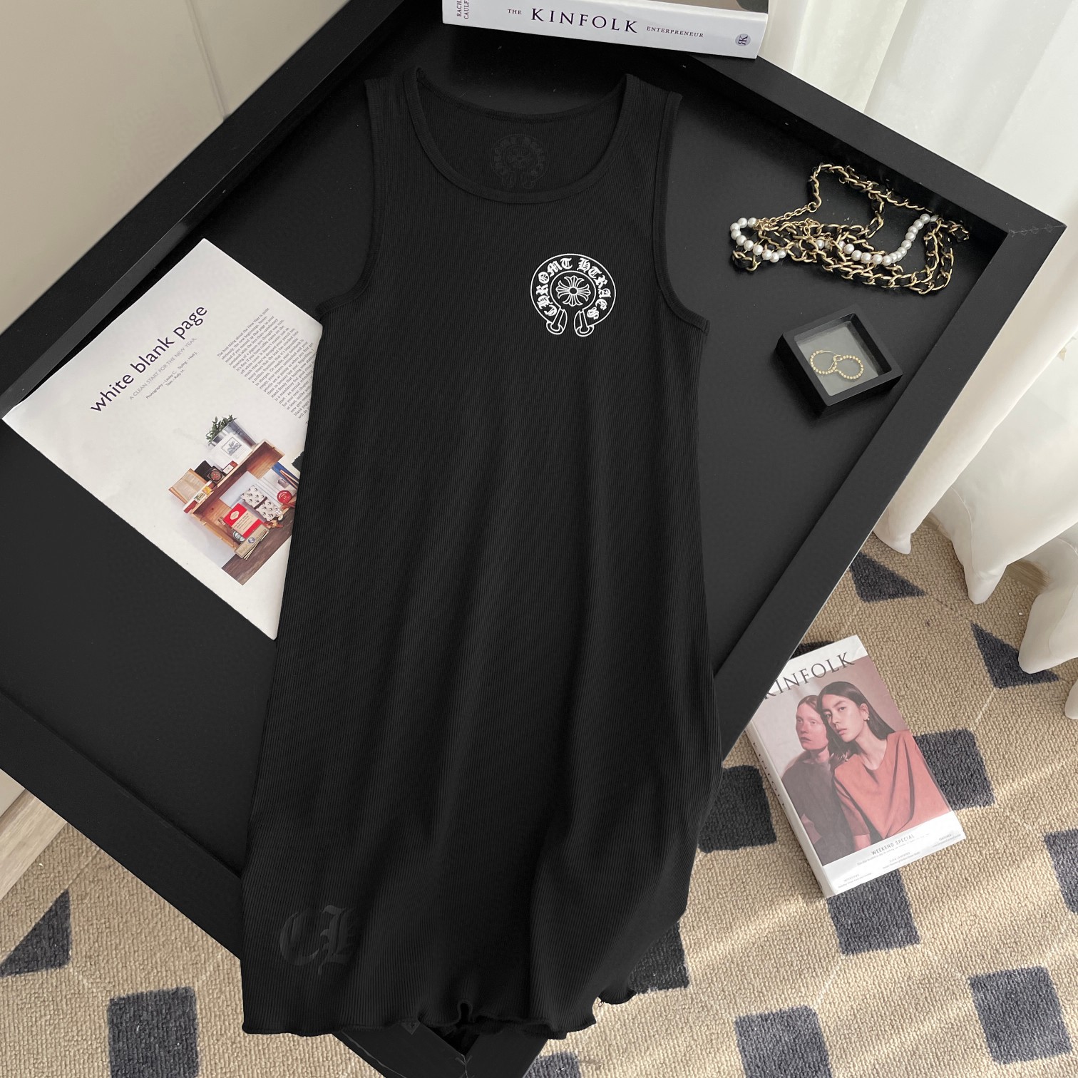 Chrome Hearts 克罗心 马蹄印花背心连衣裙 黑色 A2