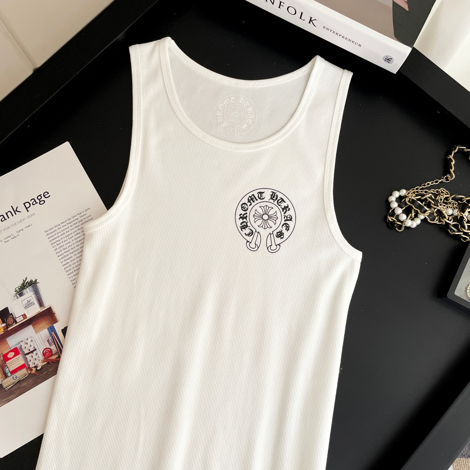 Chrome Hearts 克罗心 马蹄印花背心连衣裙 白色 A0