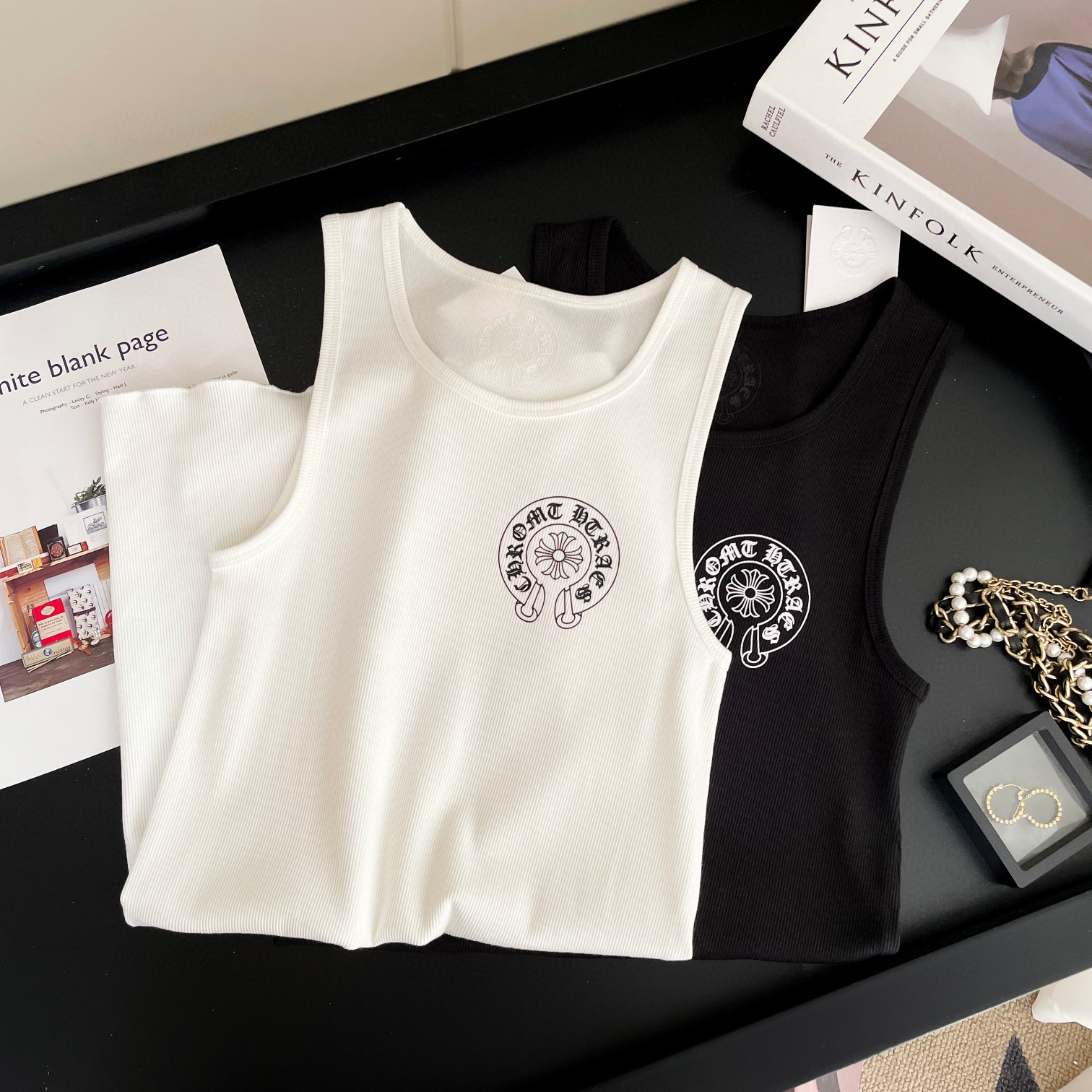 Chrome Hearts 克罗心 马蹄印花背心连衣裙 白色 A0