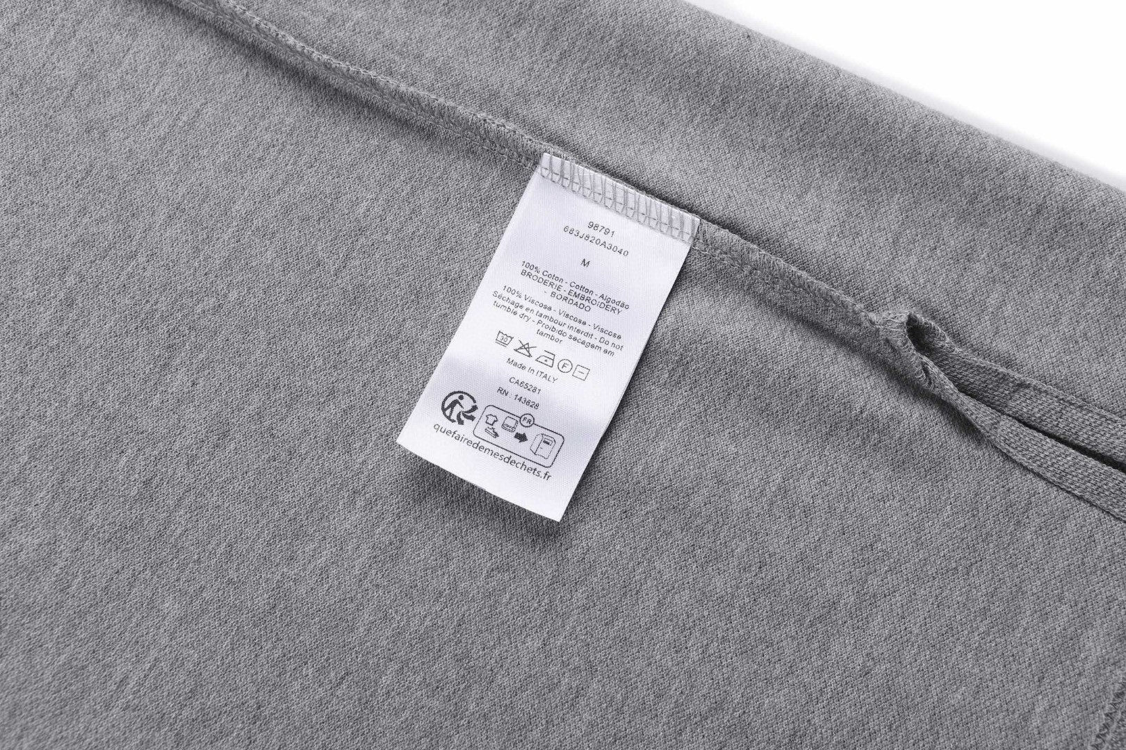 DIOR 迪奥 棉质珠地刺绣polo衫 T恤 短袖 夏季 白色 灰色 A2 683J820A3040-C080