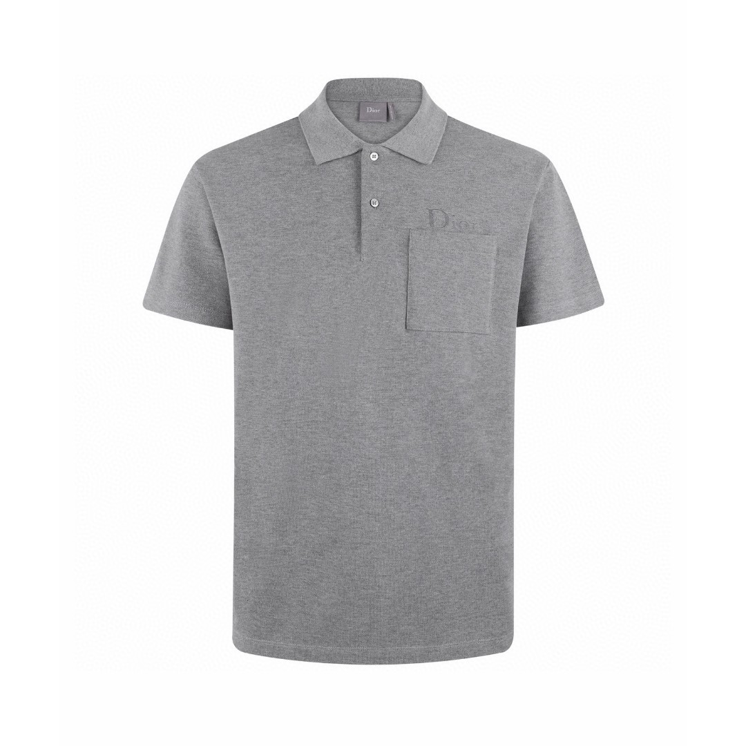 DIOR 迪奥 棉质珠地刺绣polo衫 T恤 短袖 夏季 白色 灰色 A2 683J820A3040-C080
