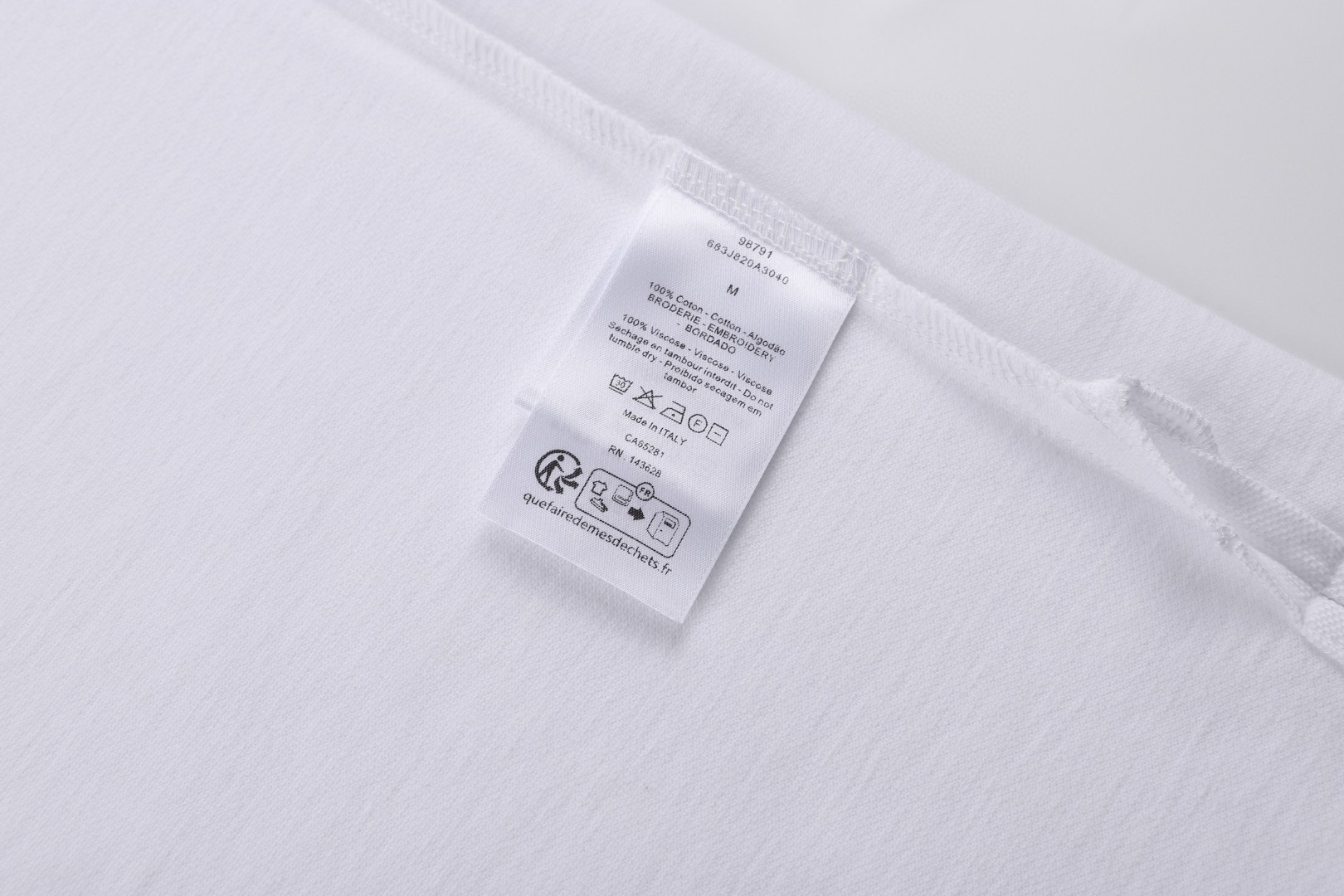 DIOR 迪奥 棉质珠地刺绣polo衫 T恤 短袖 夏季 白色 灰色 A2 683J820A3040-C080