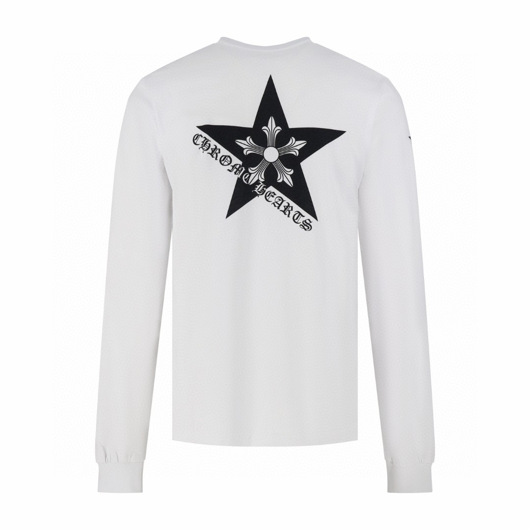 Chrome Hearts 克罗心 五角星长袖T恤 卫衣 T恤 打底衫 套头 白色 黑色 A5