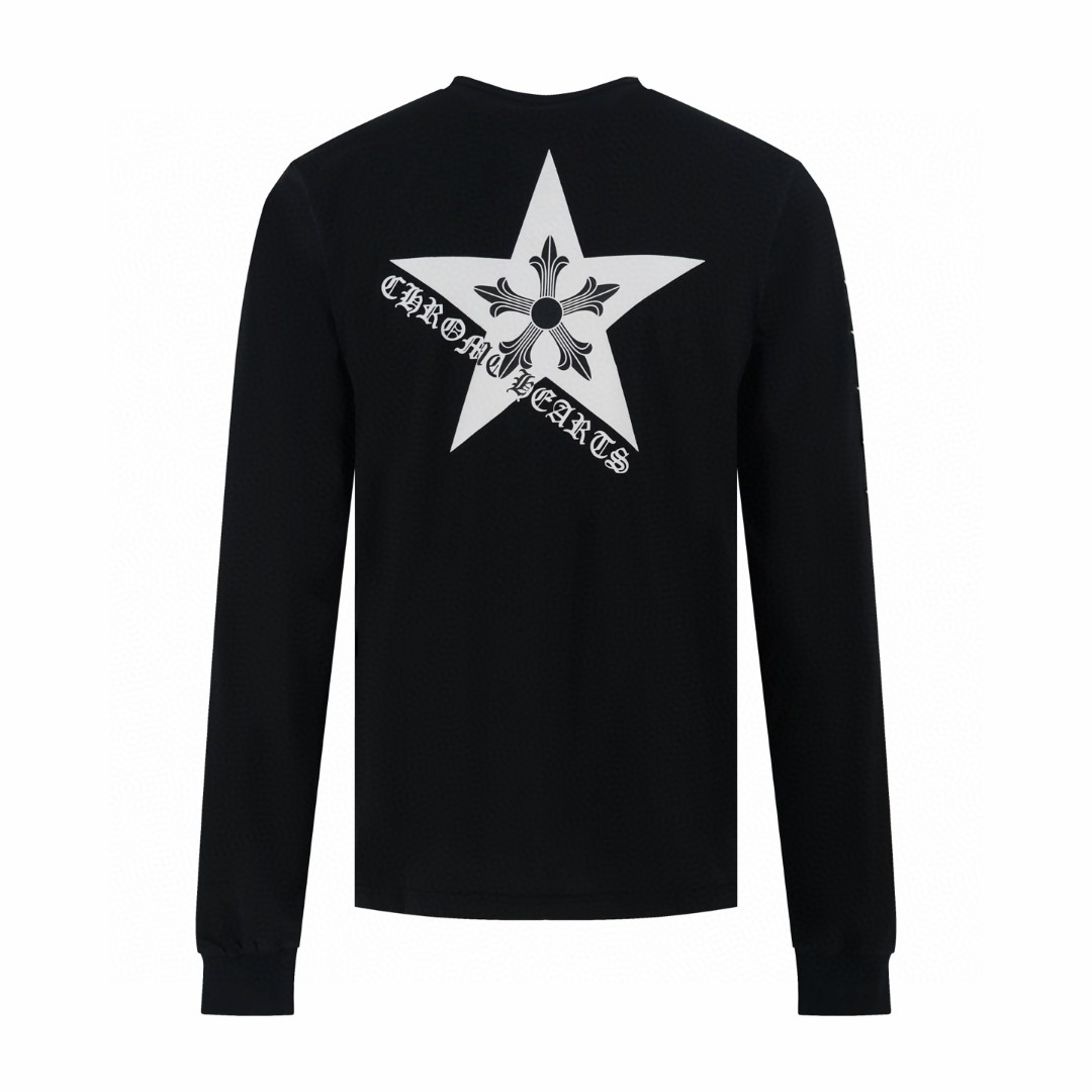 Chrome Hearts 克罗心 五角星长袖T恤 卫衣 T恤 打底衫 套头 白色 黑色 A5