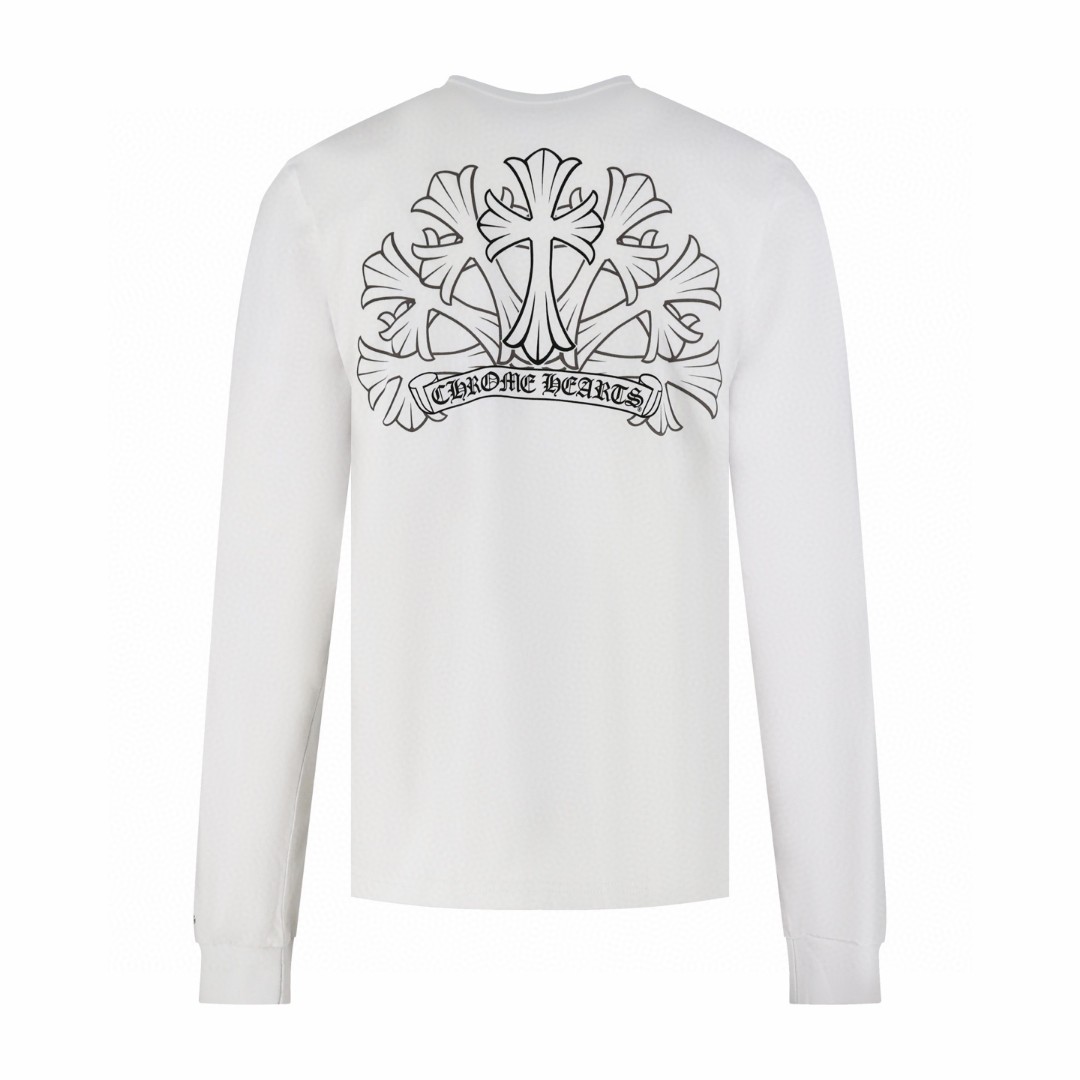 Chrome Hearts 克罗心 口袋十字架长袖T恤 卫衣 T恤 打底衫 套头 白色 黑色 A5