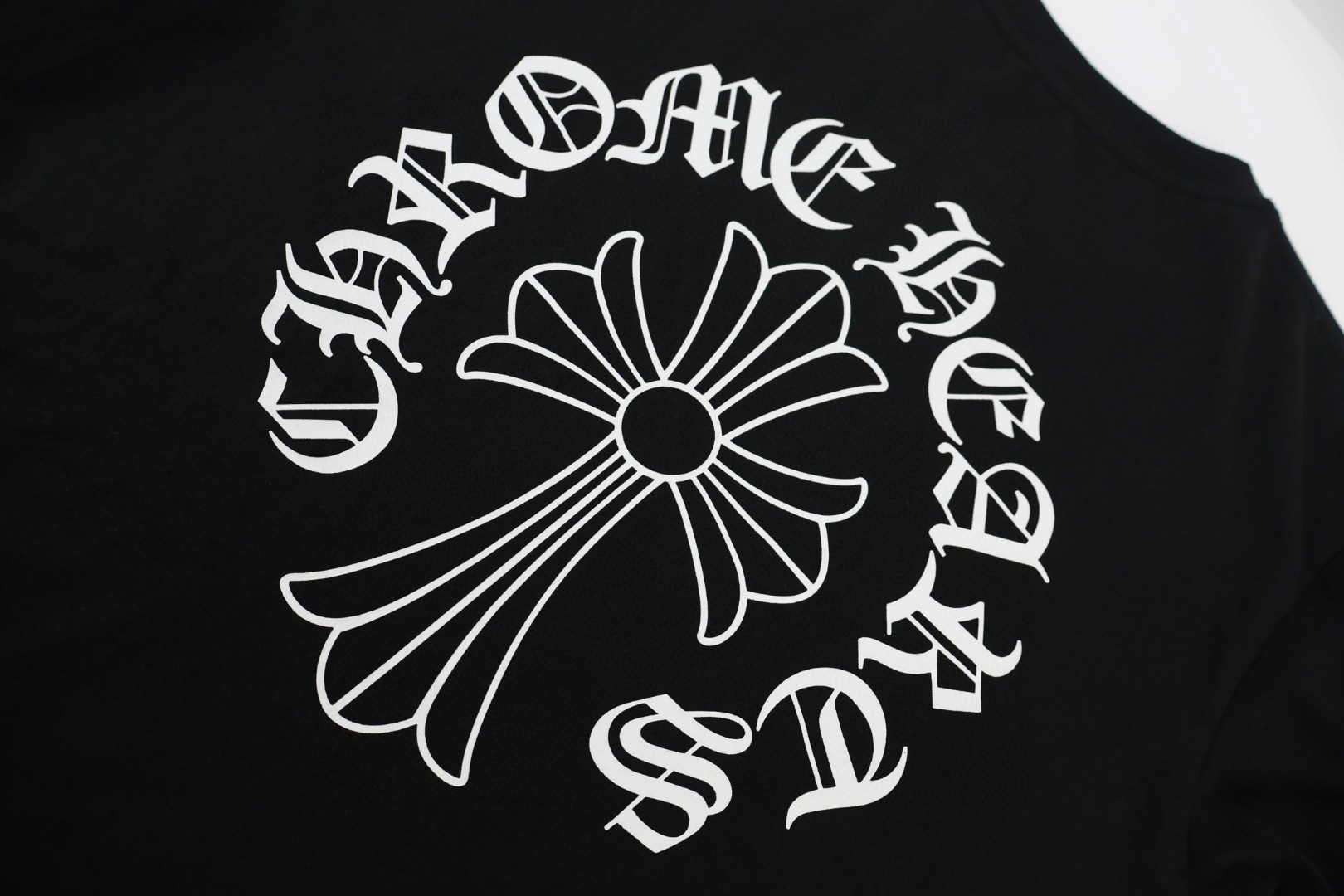 Chrome Hearts 克罗心 领口梵文十字架长袖T恤 卫衣 T恤 打底衫 套头 白色 黑色 A5