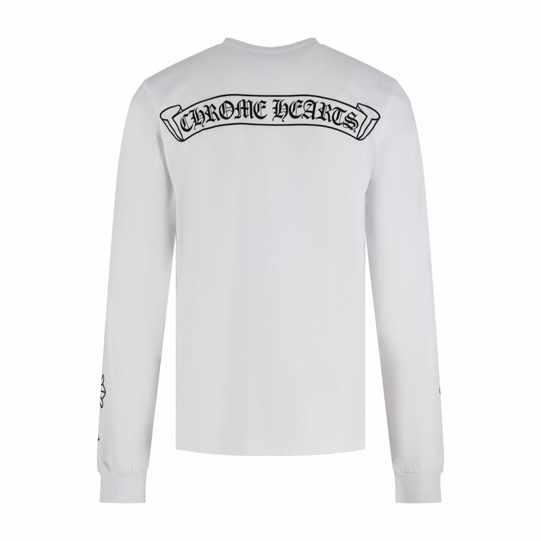 Chrome Hearts 克罗心 口袋马蹄长袖T恤 卫衣 T恤 打底衫 套头 白色 黑色 A5