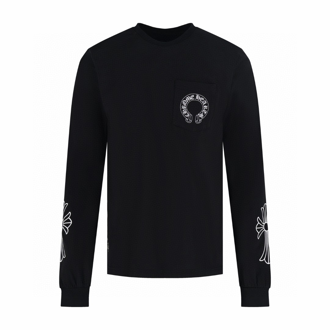 Chrome Hearts 克罗心 口袋马蹄长袖T恤 卫衣 T恤 打底衫 套头 白色 黑色 A5