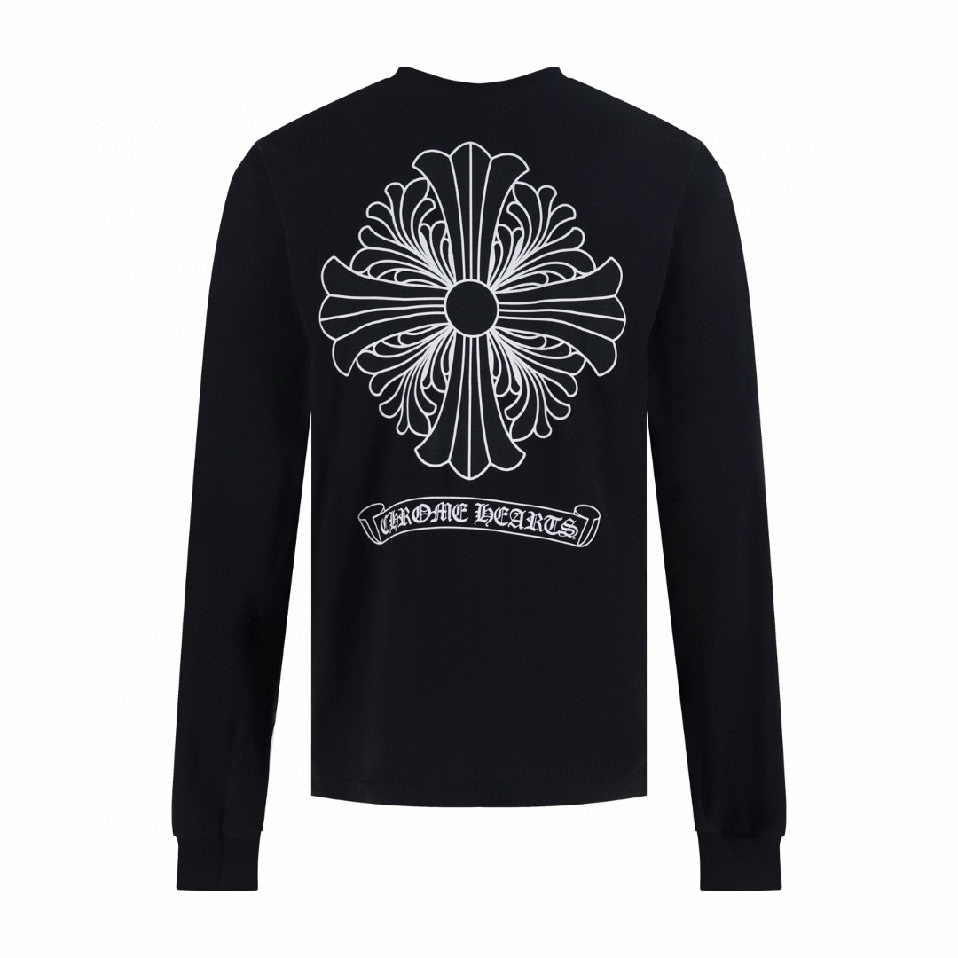 Chrome Hearts 克罗心 口袋卷轴长袖T恤 卫衣 T恤 打底衫 套头 黑色 A5