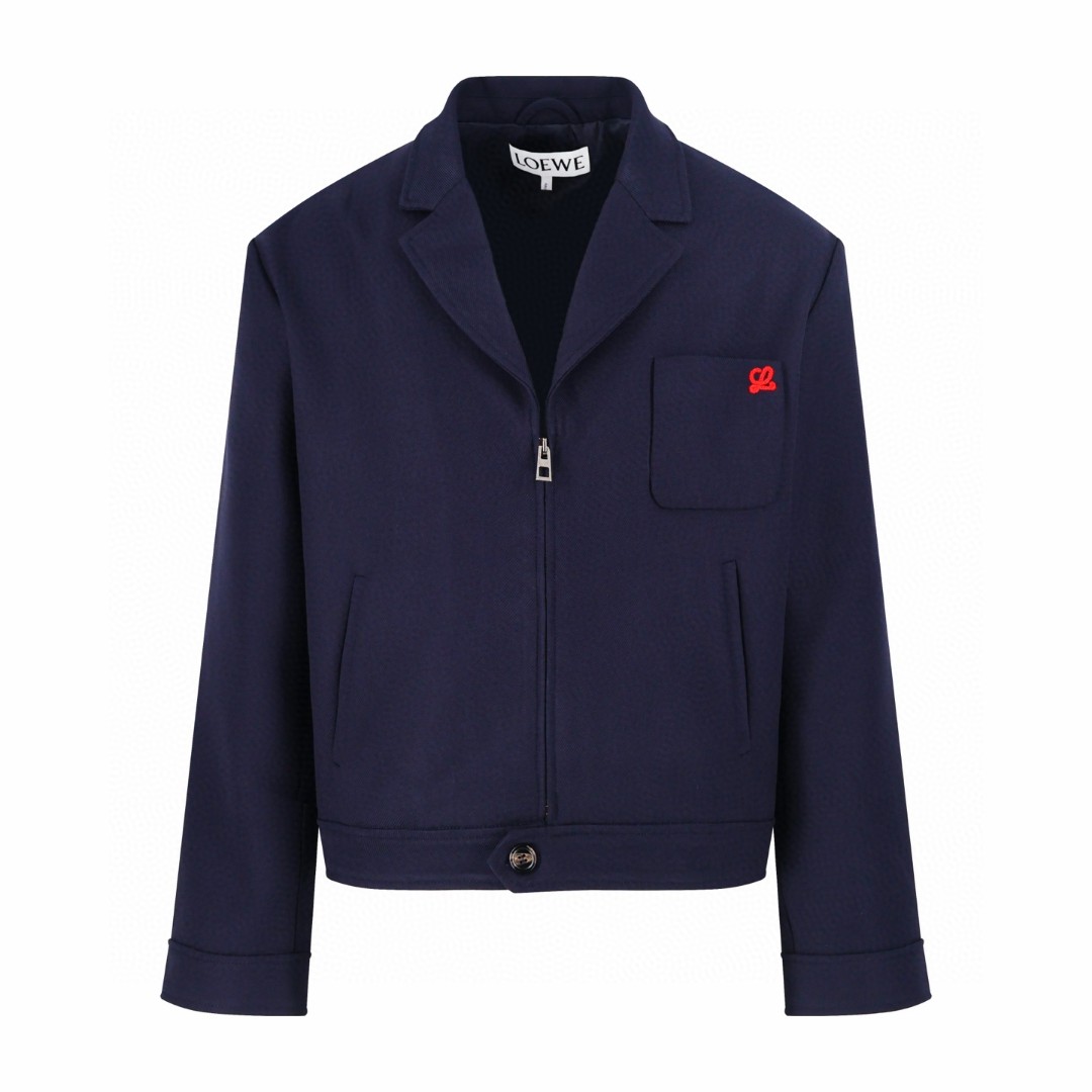 LOEWE 罗意威 羊毛西装外套 夹克 长袖 海军蓝 B5 H526Y07W33-5190