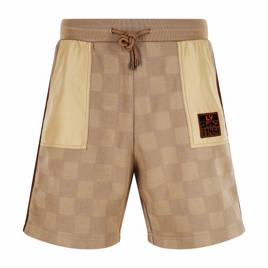 LOUIS VUITTON 路易威登 LV Nigo联名款 拼接撞色松紧腰短裤 休闲裤 五分裤 裤子 A7 1AIML5