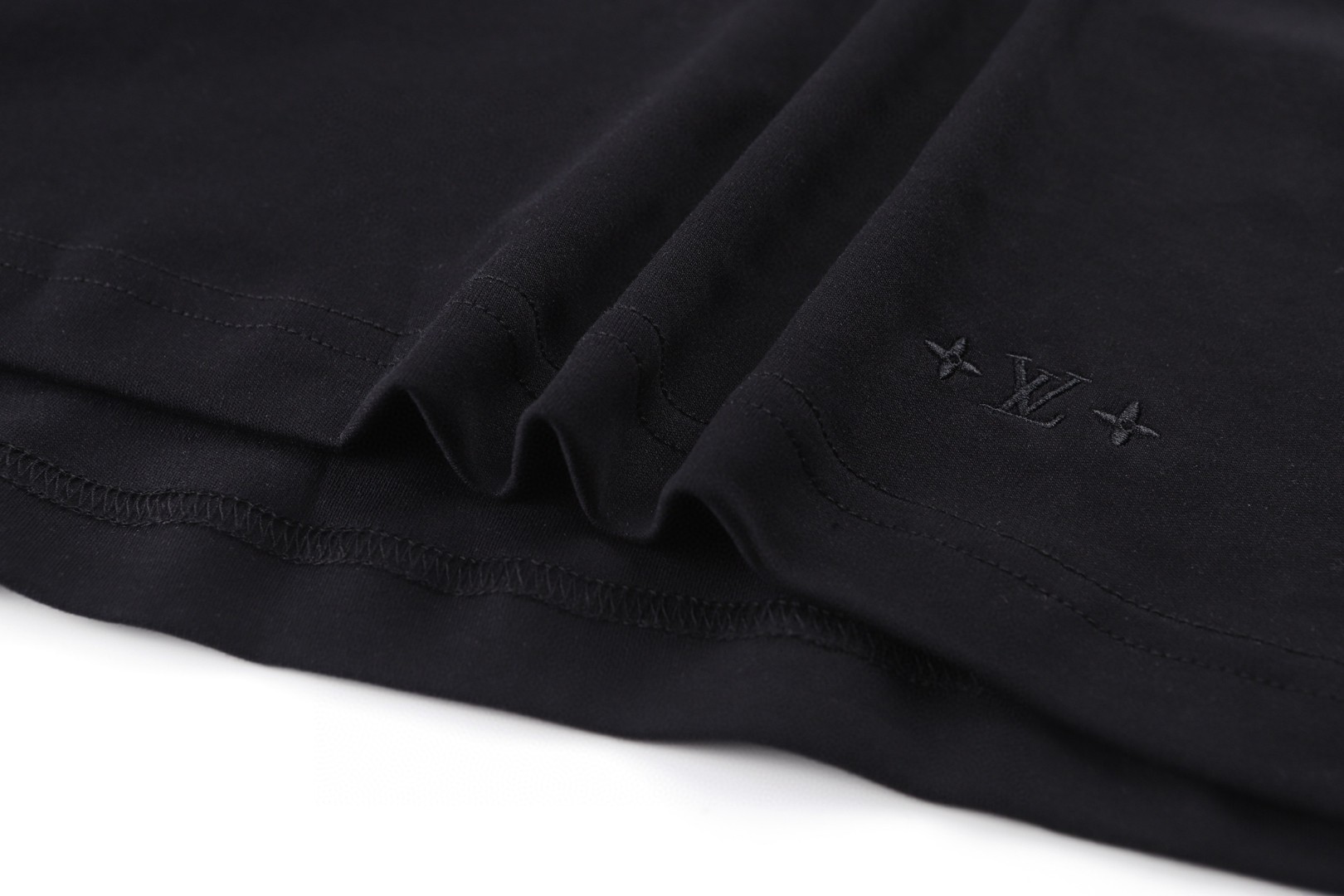 LOUIS VUITTON 路易威登 标识皮牌圆领短袖 T恤 白色 黑色 A0 1AIHSW