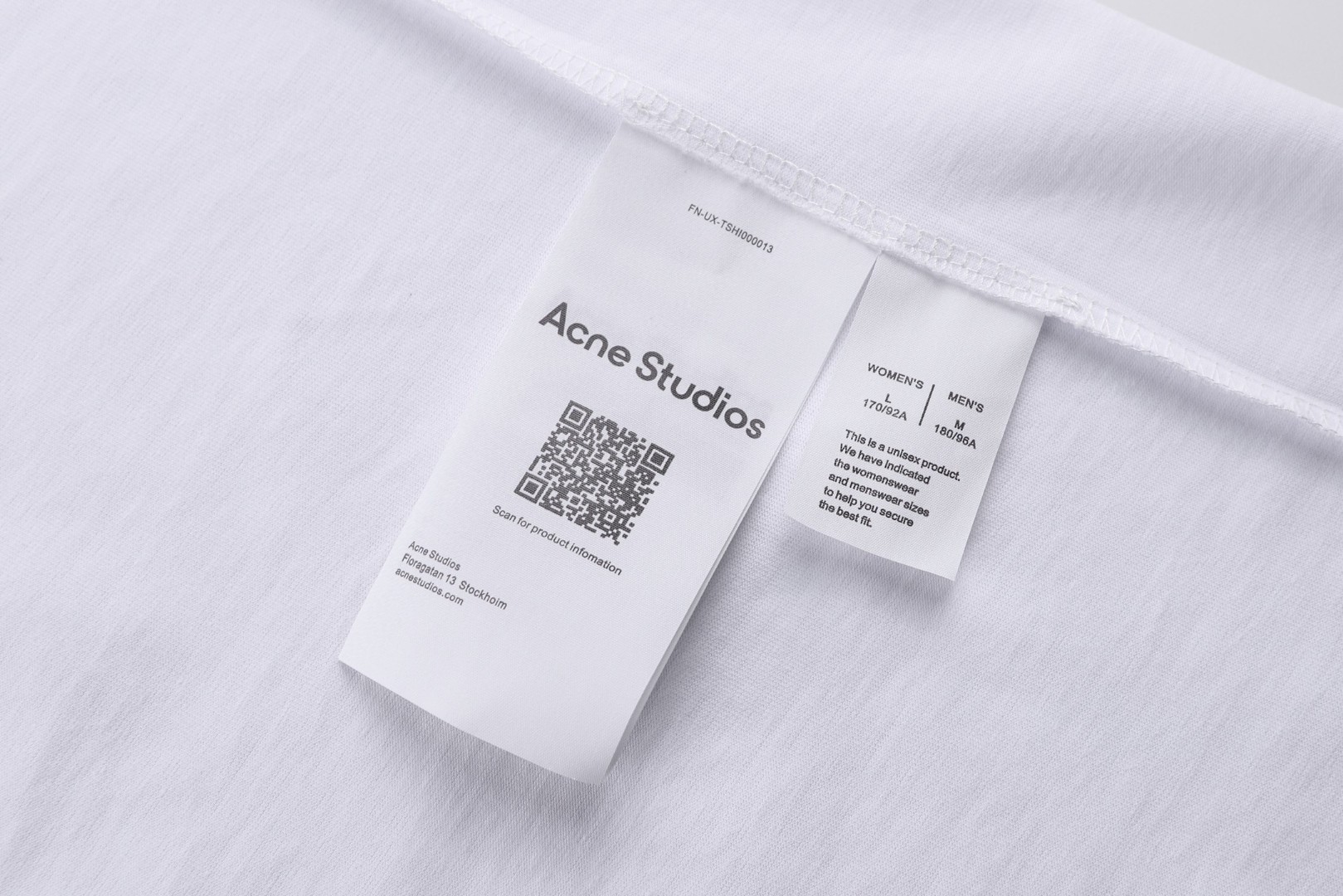 Acne Studios 字母印花徽标背心T恤 短袖 白色 A0 CL0451-100