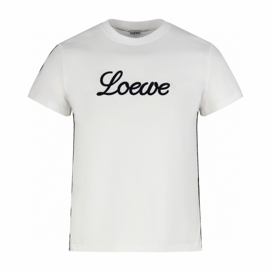 Loewe 罗意威 草写字母刺绣圆领短袖 T恤 女款 白色 A0 S359Y22XAC-2100