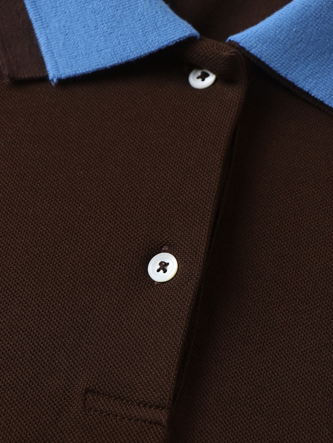 MIU MIU 经典刺绣徽标假两件Polo衫 短袖 T恤 夏季 棕色 A5 MJN535-17P8-F04NH-S-OOO