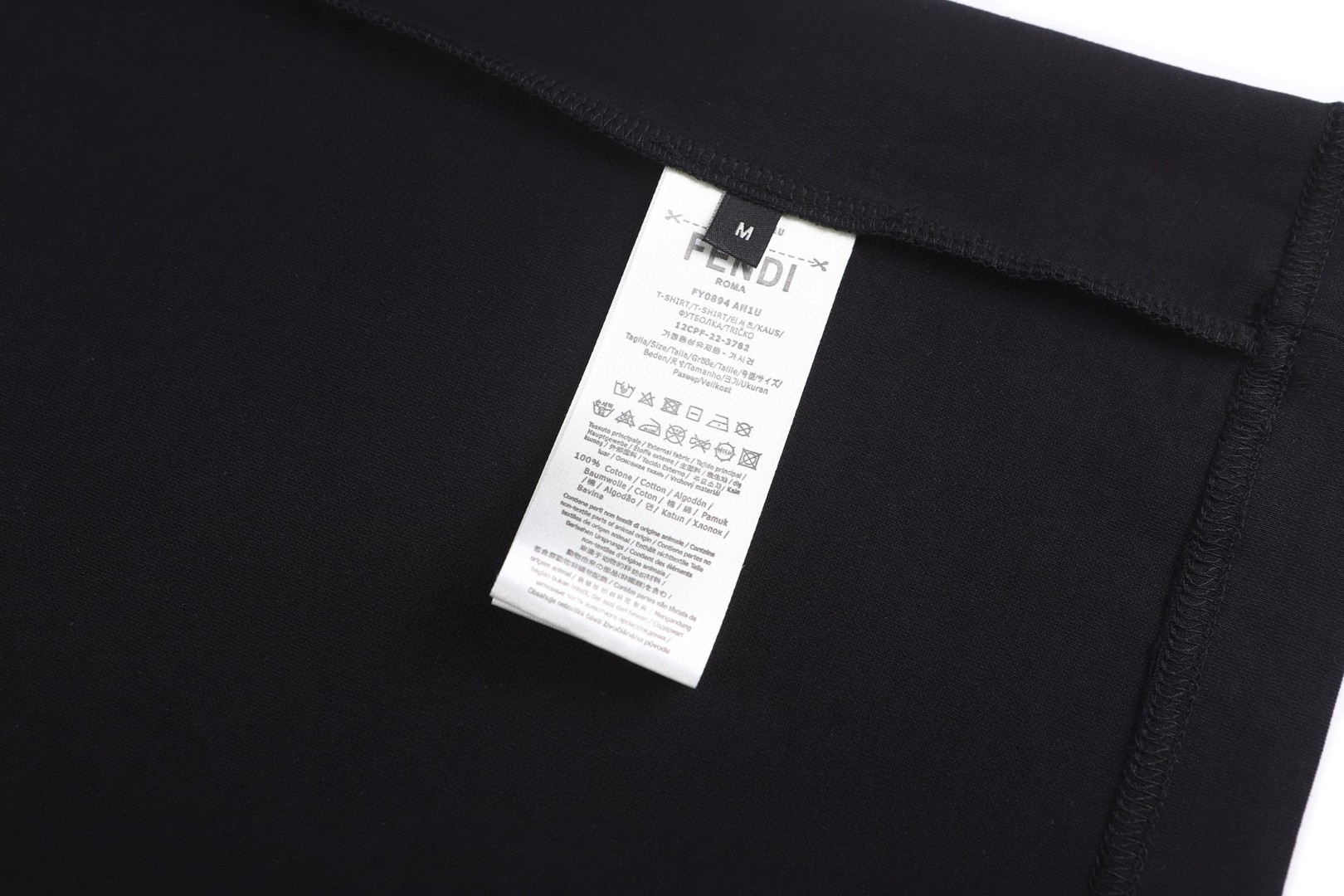 FENDI 芬迪 双F刺绣徽标圆领T恤 短袖 套头 夏季 白色 黑色 A0 FY0936AY0HF0QA0
