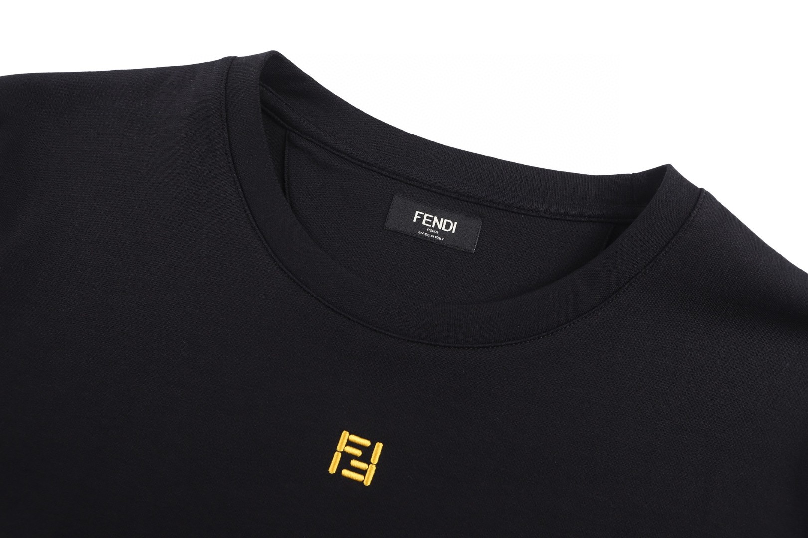 FENDI 芬迪 双F刺绣徽标圆领T恤 短袖 套头 夏季 白色 黑色 A0 FY0936AY0HF0QA0