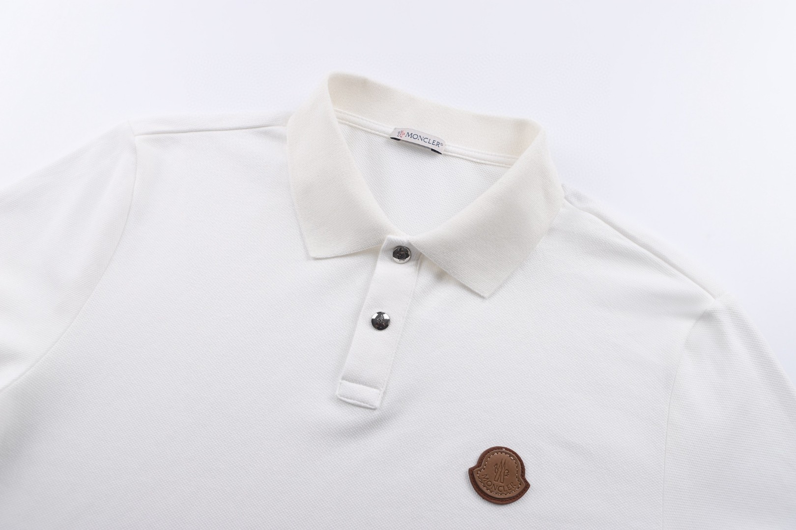 Moncler 蒙口 标识贴片棉质珠地Polo衫 短袖 T恤 夏季 白色 蓝色 A2 I20918A0001484556032