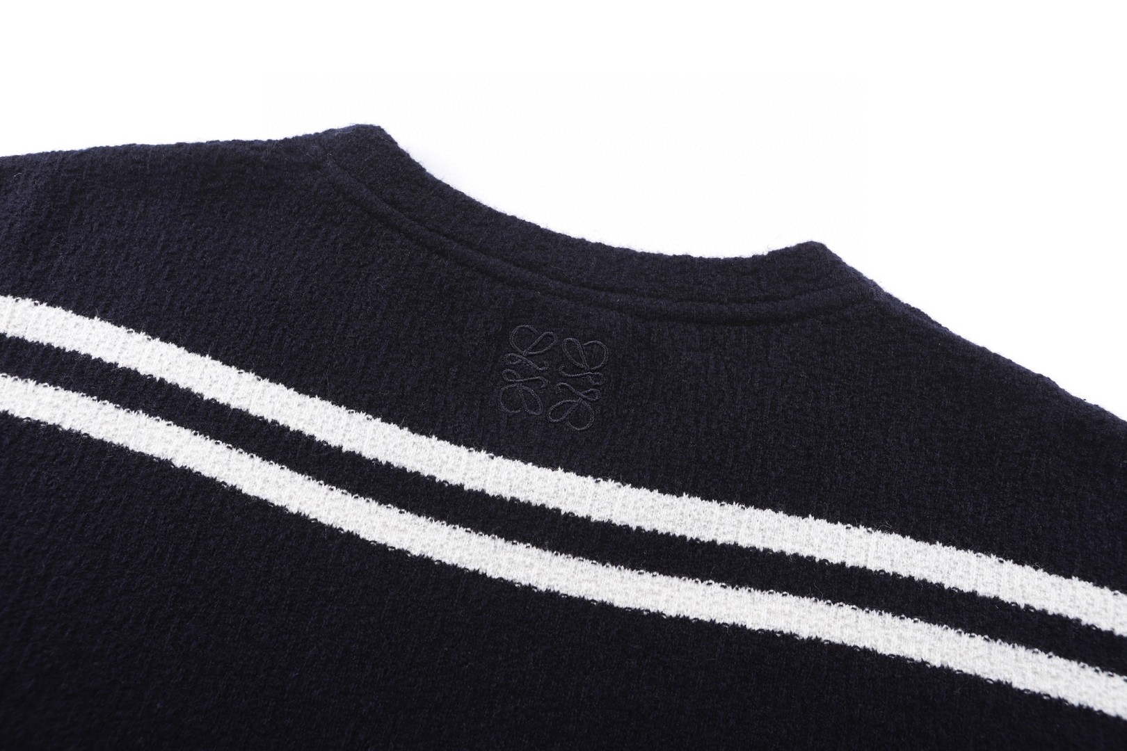 Loewe 罗意威 羊毛毛织几何圆领短袖 T恤 白色 海军蓝 A0 H526Y22XD8-6819