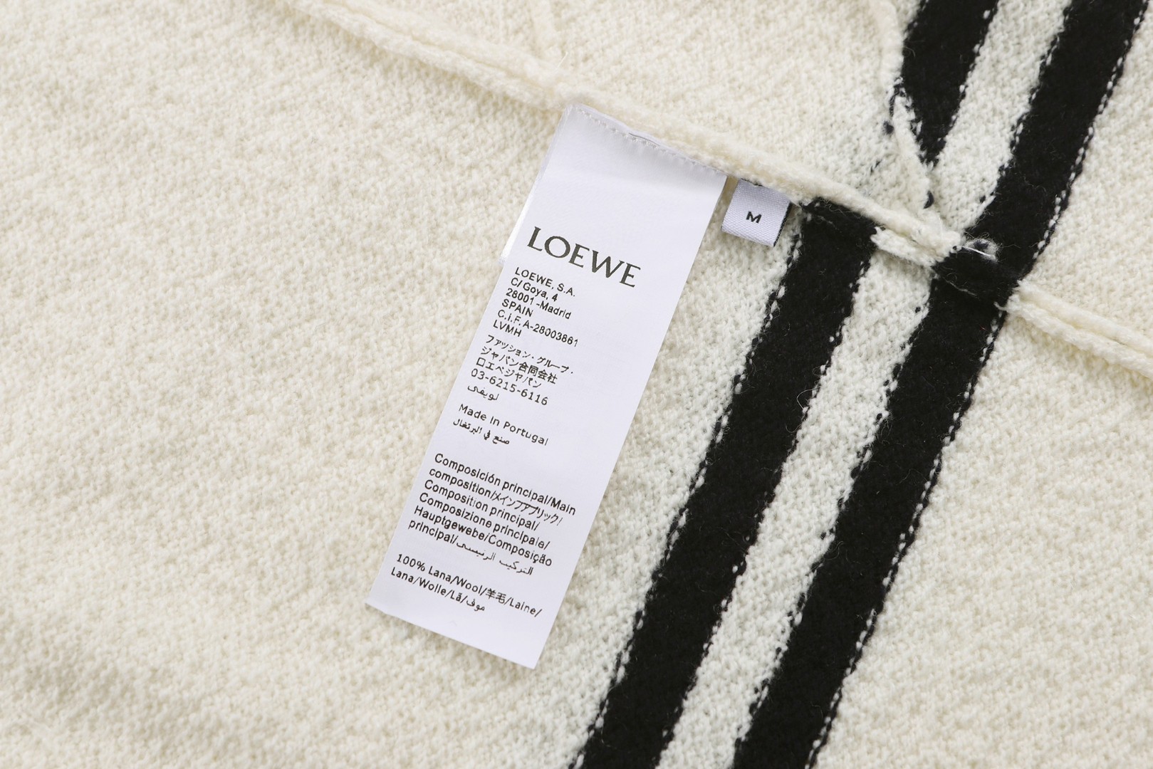 Loewe 罗意威 羊毛毛织几何圆领短袖 T恤 白色 海军蓝 A0 H526Y22XD8-6819