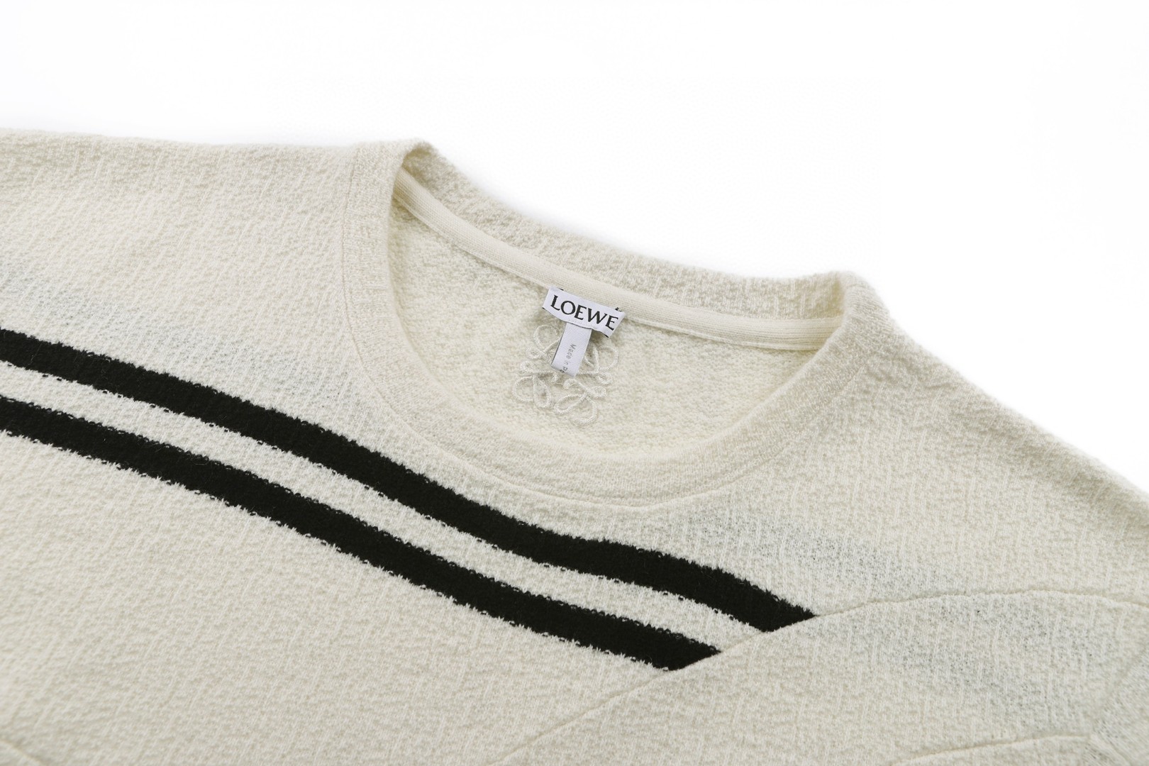 Loewe 罗意威 羊毛毛织几何圆领短袖 T恤 白色 海军蓝 A0 H526Y22XD8-6819