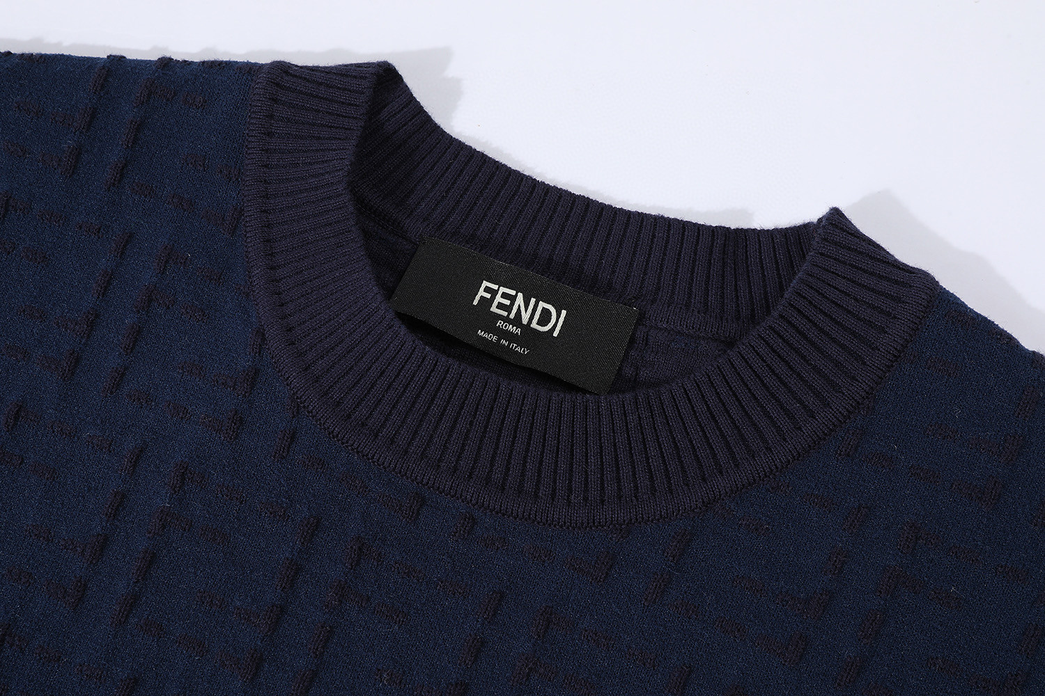 FENDI 芬迪 双F针织短袖 T恤 夏款 白色 蓝色 A5 FZX051AU7OF0ZNZ