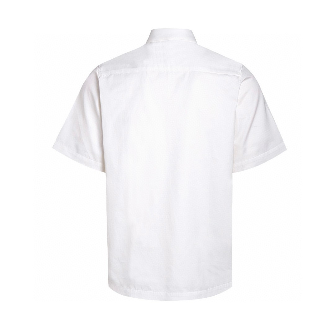 LOUIS VUITTON 路易威登 LV 浮雕压花口袋短袖衬衫 夏季 白色 黑色 A7 1AHVYP