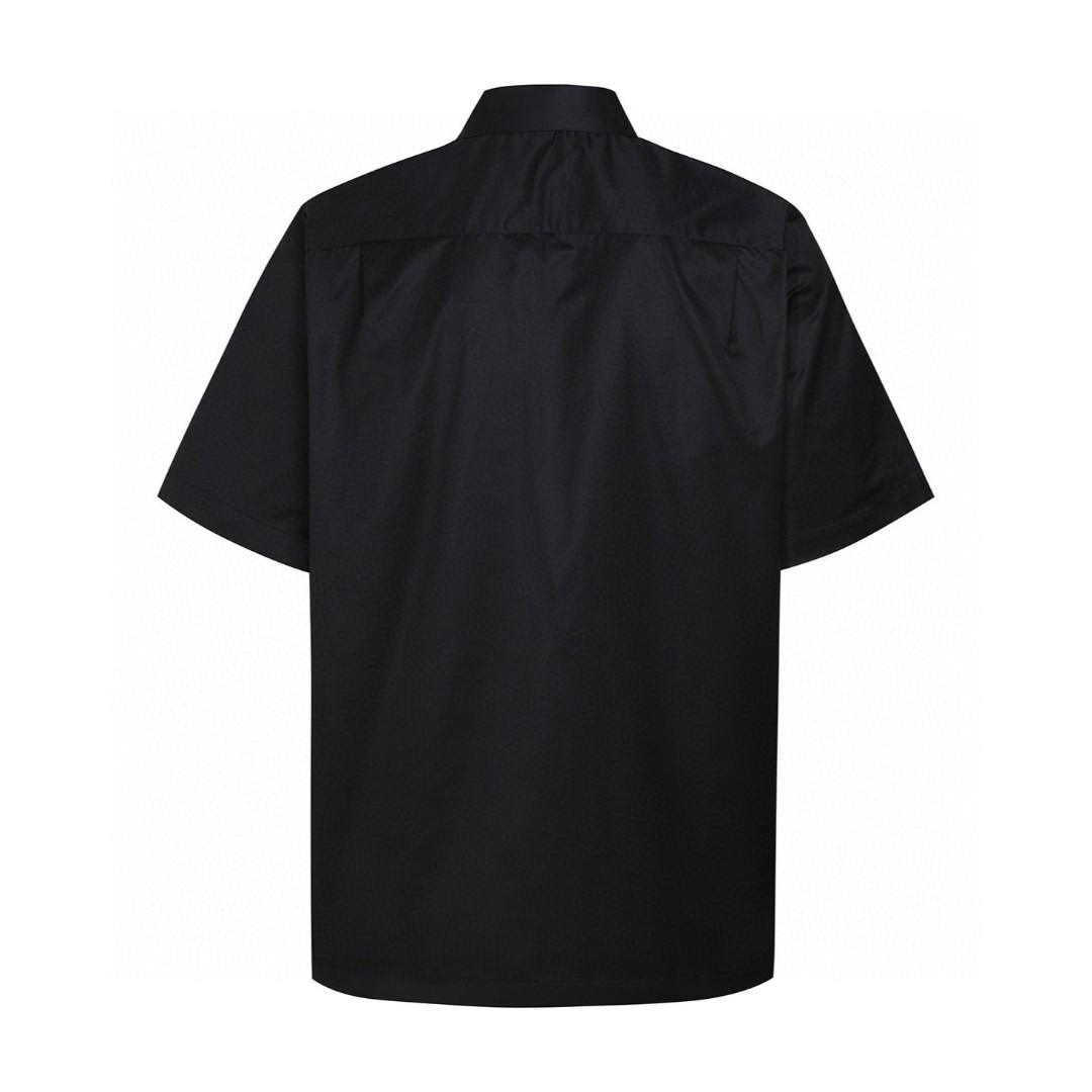 LOUIS VUITTON 路易威登 LV 浮雕压花口袋短袖衬衫 夏季 白色 黑色 A7 1AHVYP