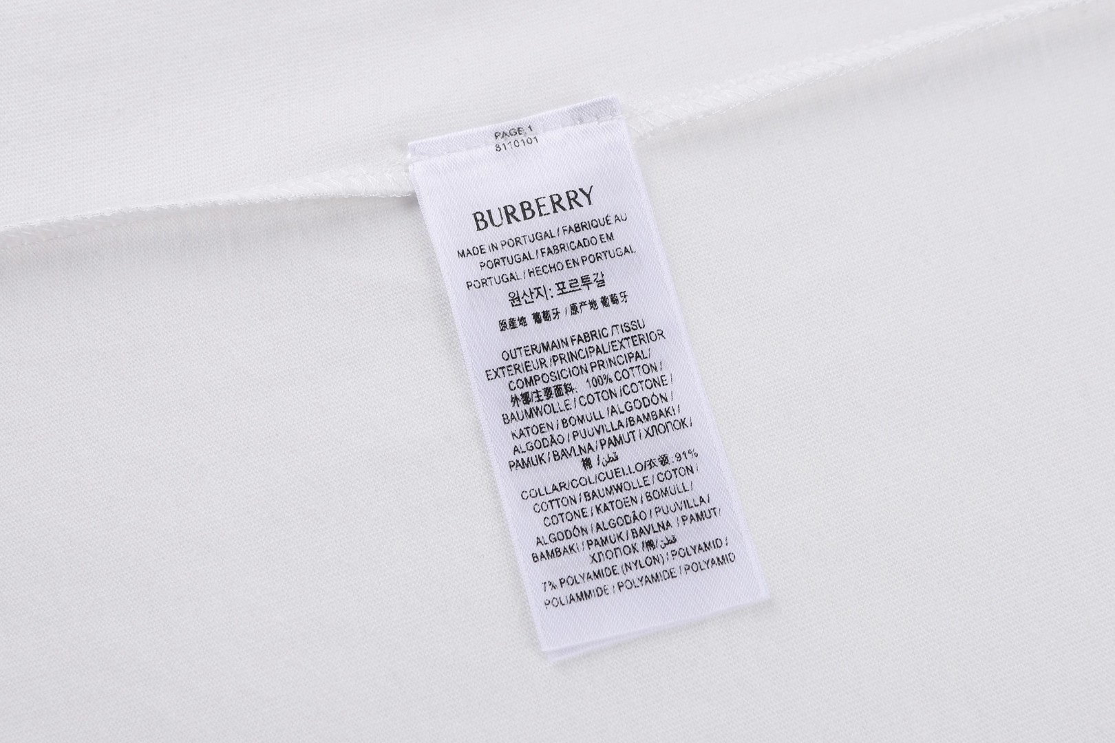 Burberry 巴宝莉 格纹领圆领Tee 短袖 T恤 白色 黑色 A0 POIZON20250731101711176