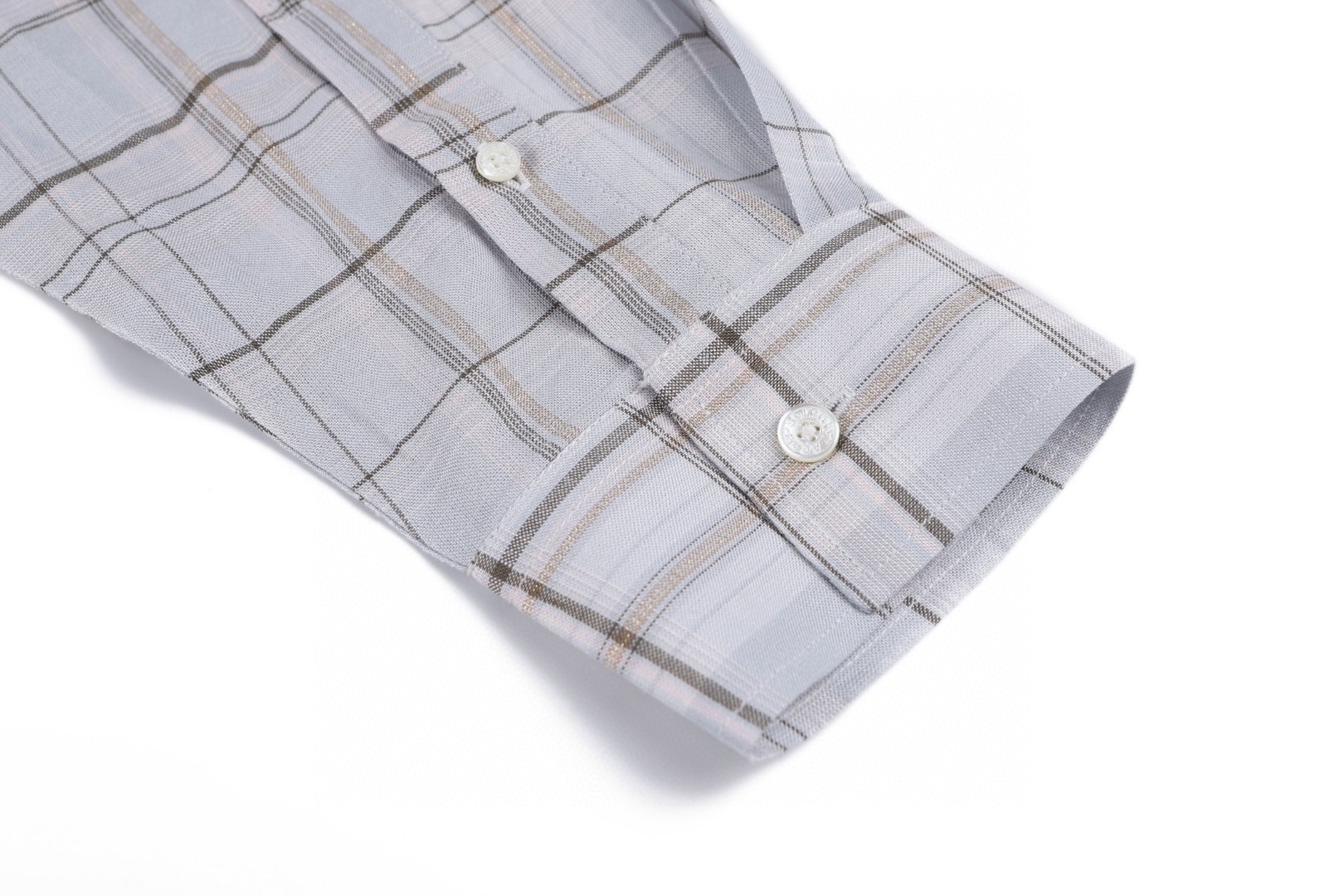 Acne Studios 刺绣亚麻格纹单排扣衬衫 外套 长袖 灰色 B0 BB0663-ANS