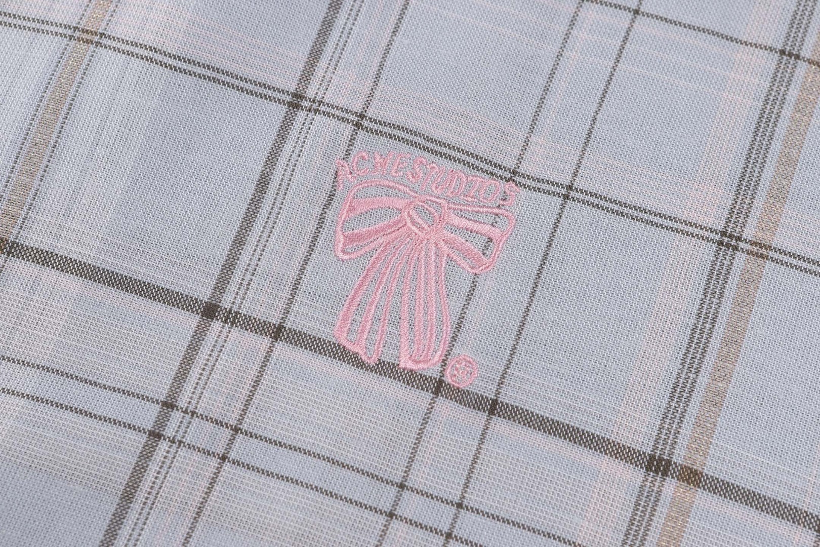 Acne Studios 刺绣亚麻格纹单排扣衬衫 外套 长袖 灰色 B0 BB0663-ANS