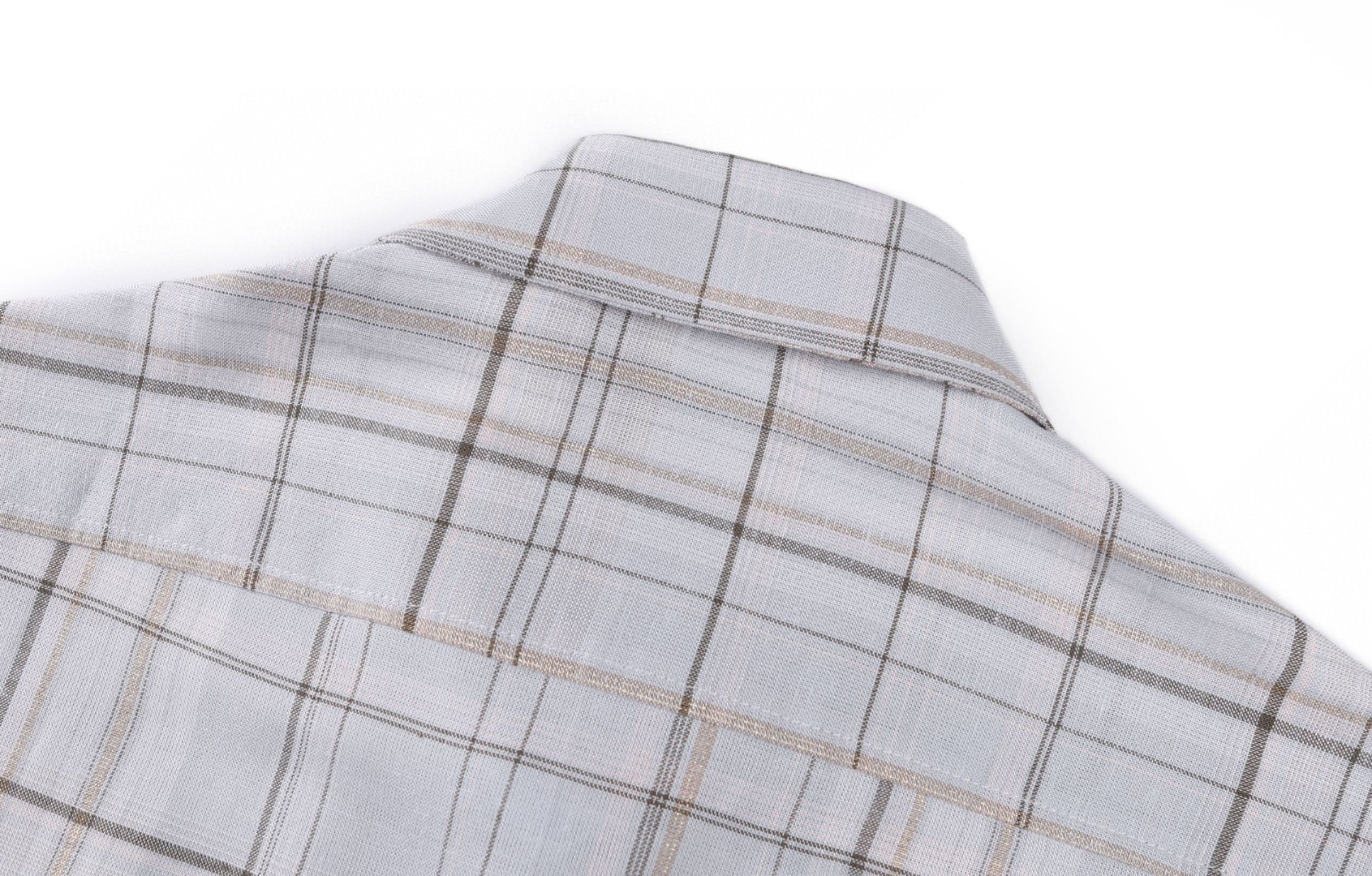 Acne Studios 刺绣亚麻格纹单排扣衬衫 外套 长袖 灰色 B0 BB0663-ANS