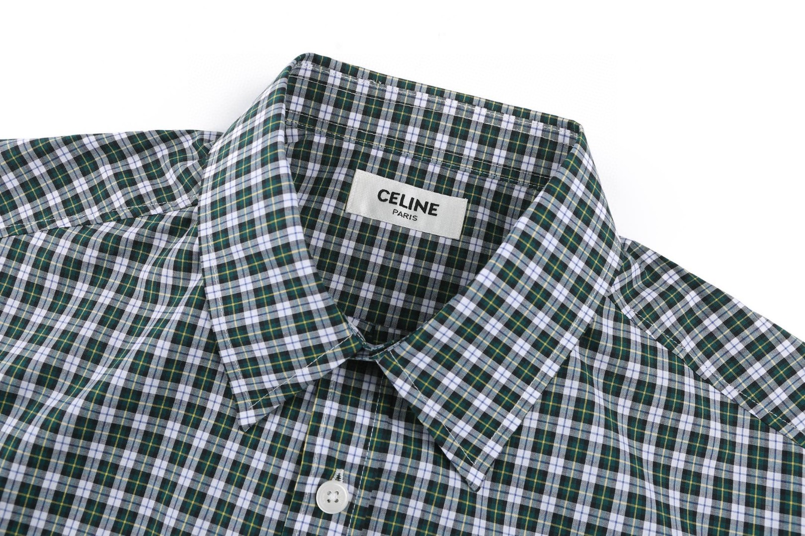 CELINE 赛琳 格子棉府绸刺绣logo衬衫 外套 长袖 B0 RC0AZ1393-GDL5