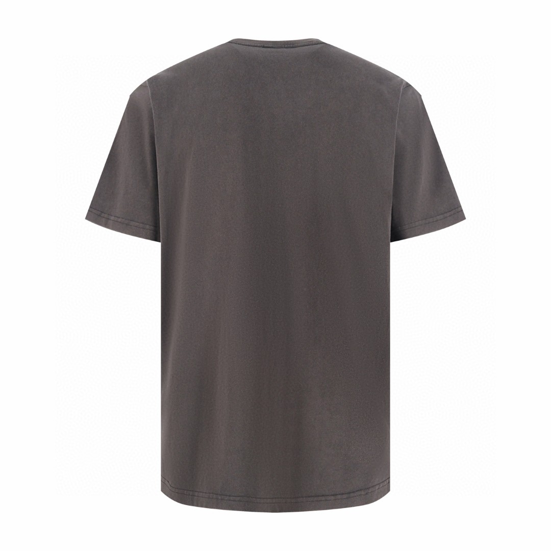 DIOR 迪奥 皮革标志圆领短袖 T恤 夏季 白色 灰色 A0 683J696G3036-C001