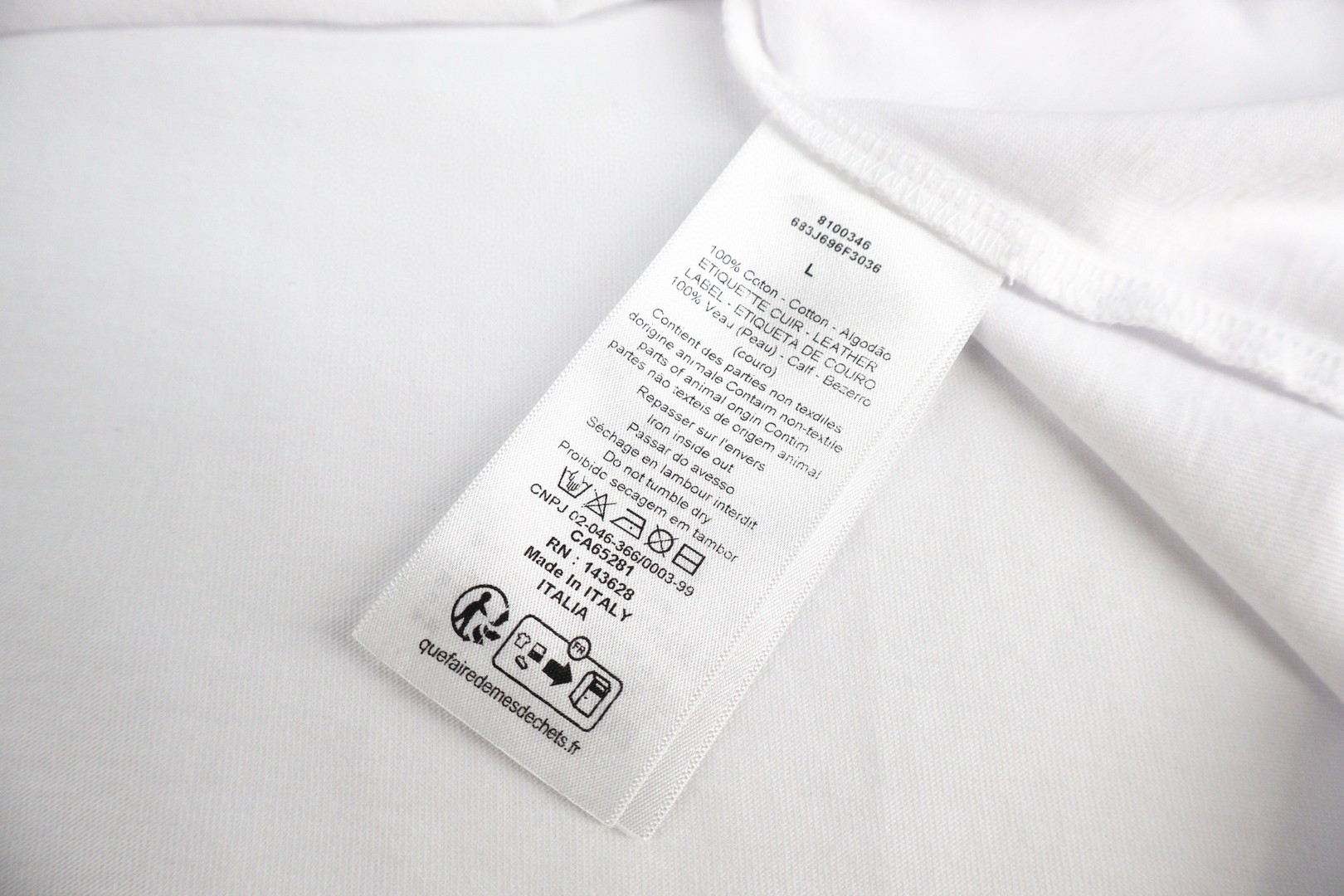 DIOR 迪奥 皮革标志圆领短袖 T恤 夏季 白色 灰色 A0 683J696G3036-C001