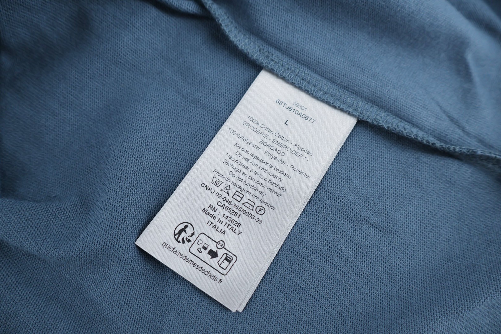 DIOR 迪奥 大框封面刺绣圆领短袖 T恤 夏季 蓝色 A0 683J610A0677-C580