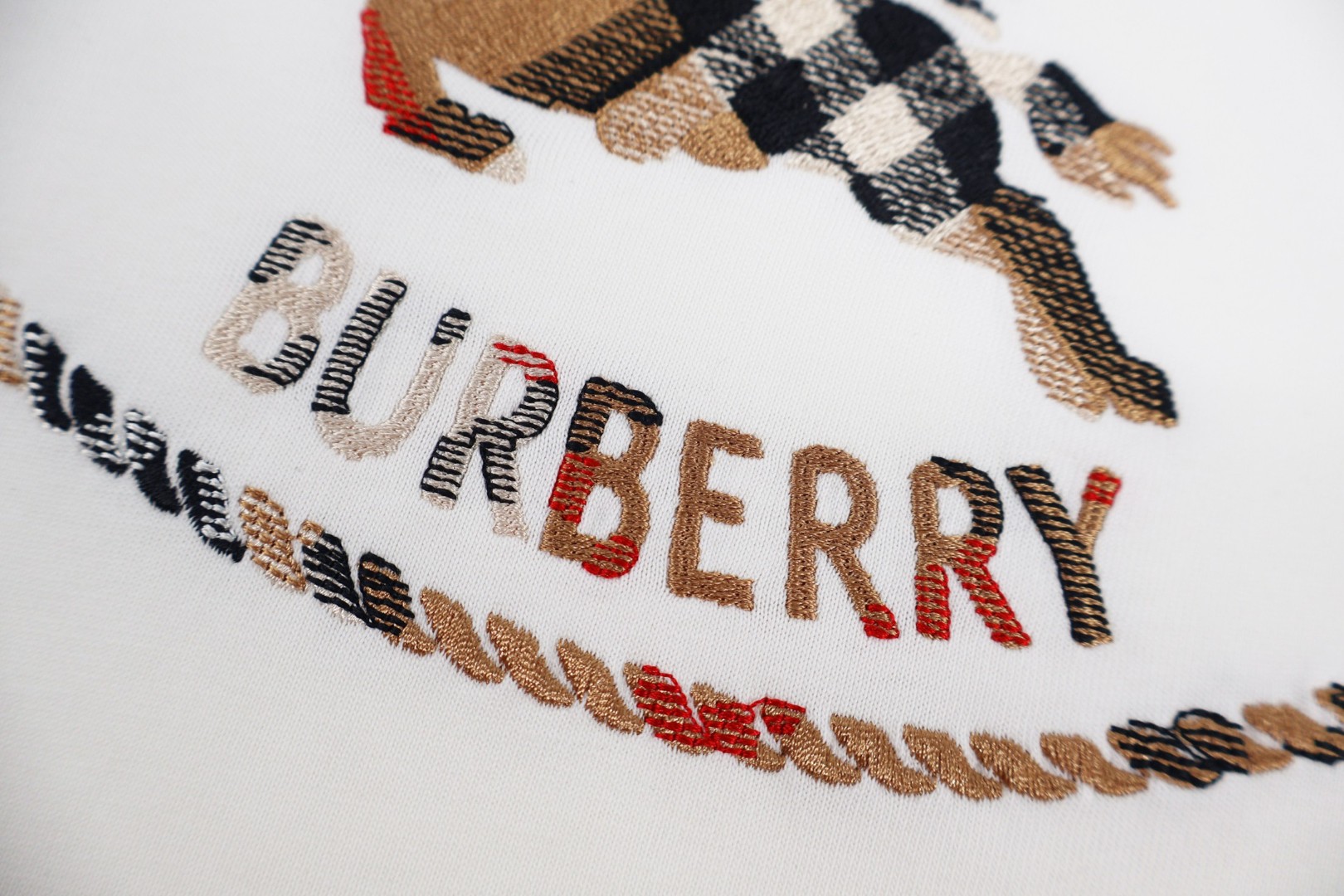 Burberry 巴宝莉 圆环格纹战马刺绣圆领Tee 短袖 T恤 白色 黑色 A0 81234371