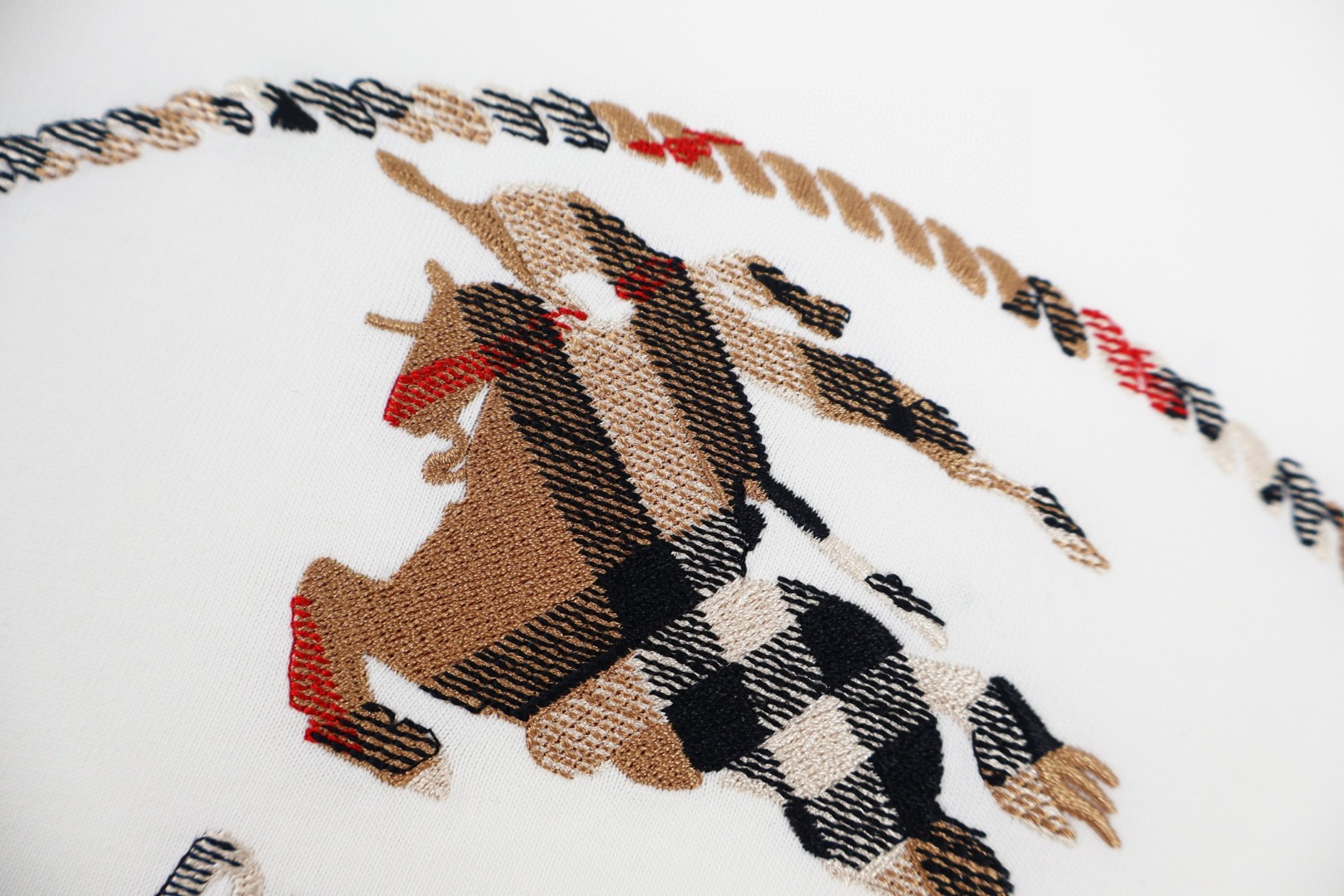 Burberry 巴宝莉 圆环格纹战马刺绣圆领Tee 短袖 T恤 白色 黑色 A0 81234371